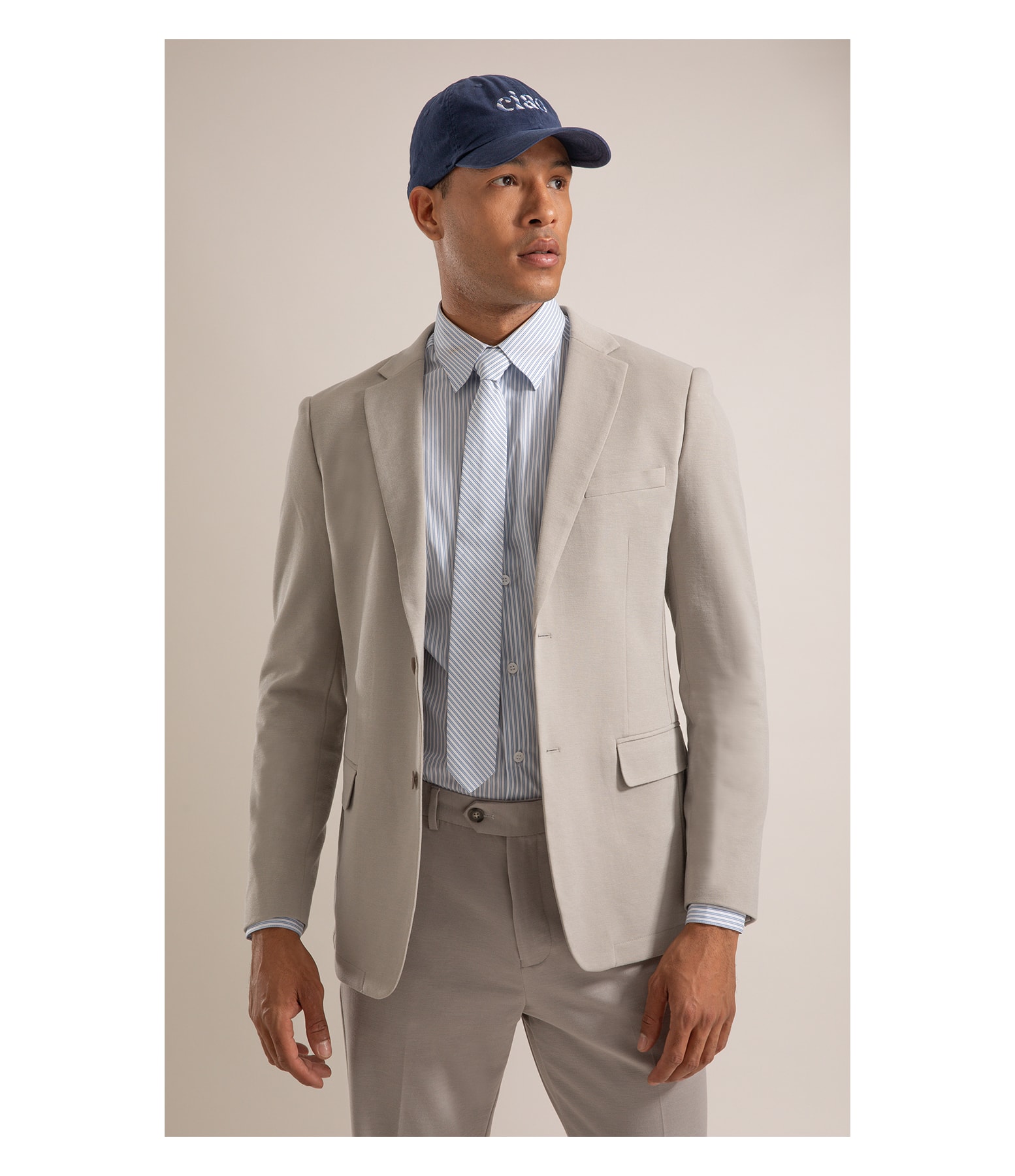 Blazer Interlock Knitted Cinza Claro