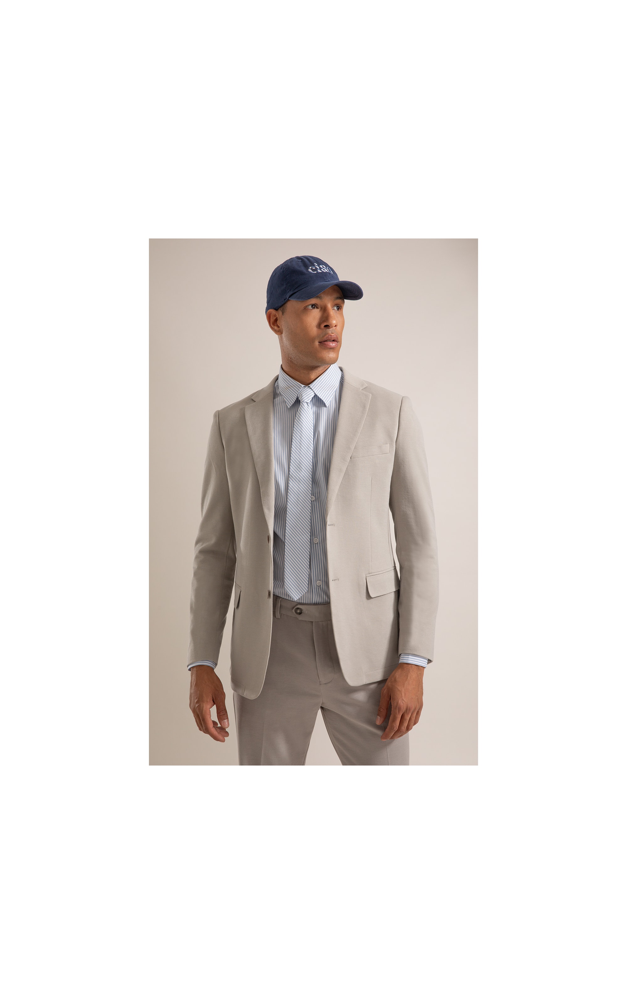 Blazer Interlock Knitted Cinza Claro
