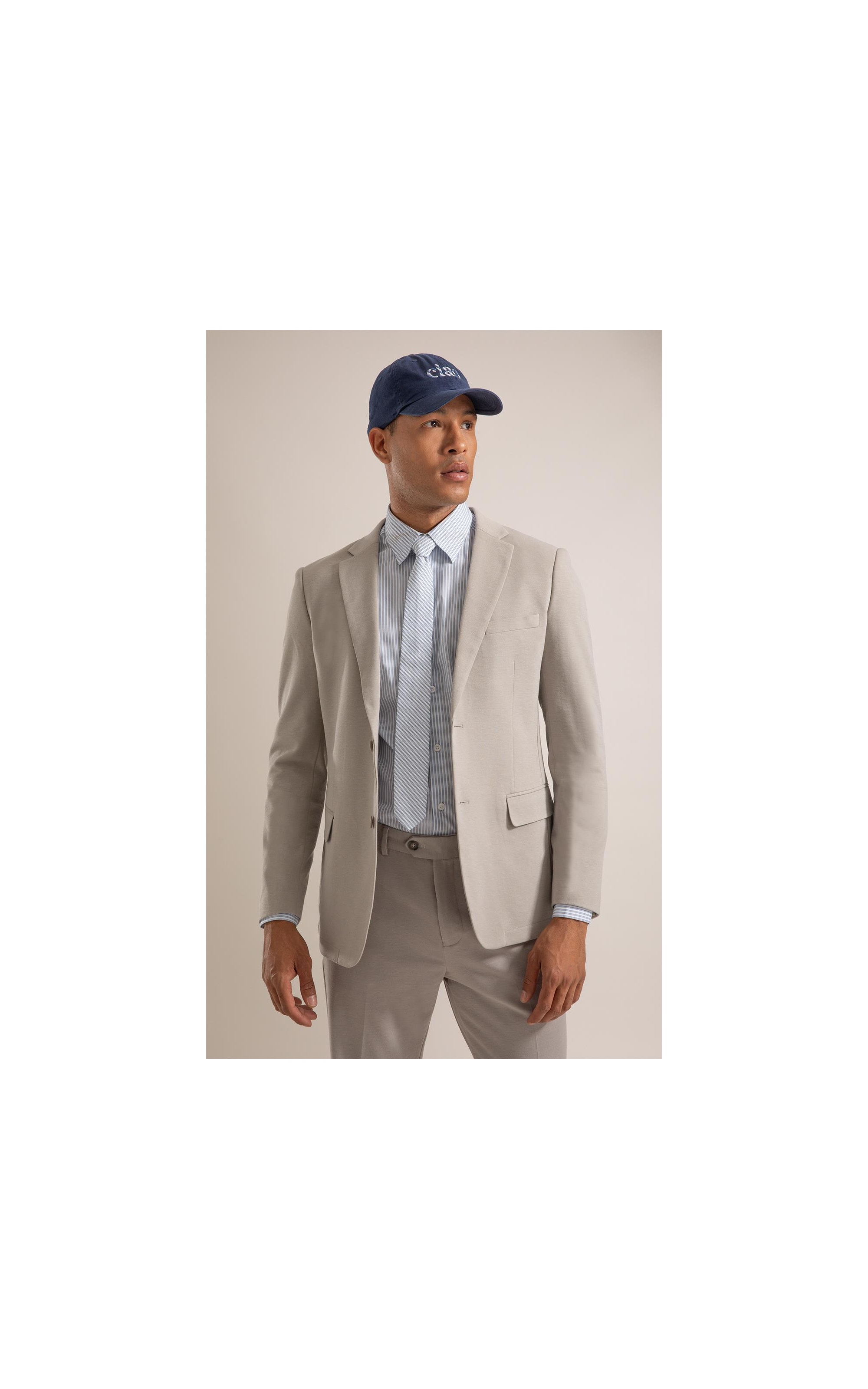 Blazer Interlock Knitted Cinza Claro