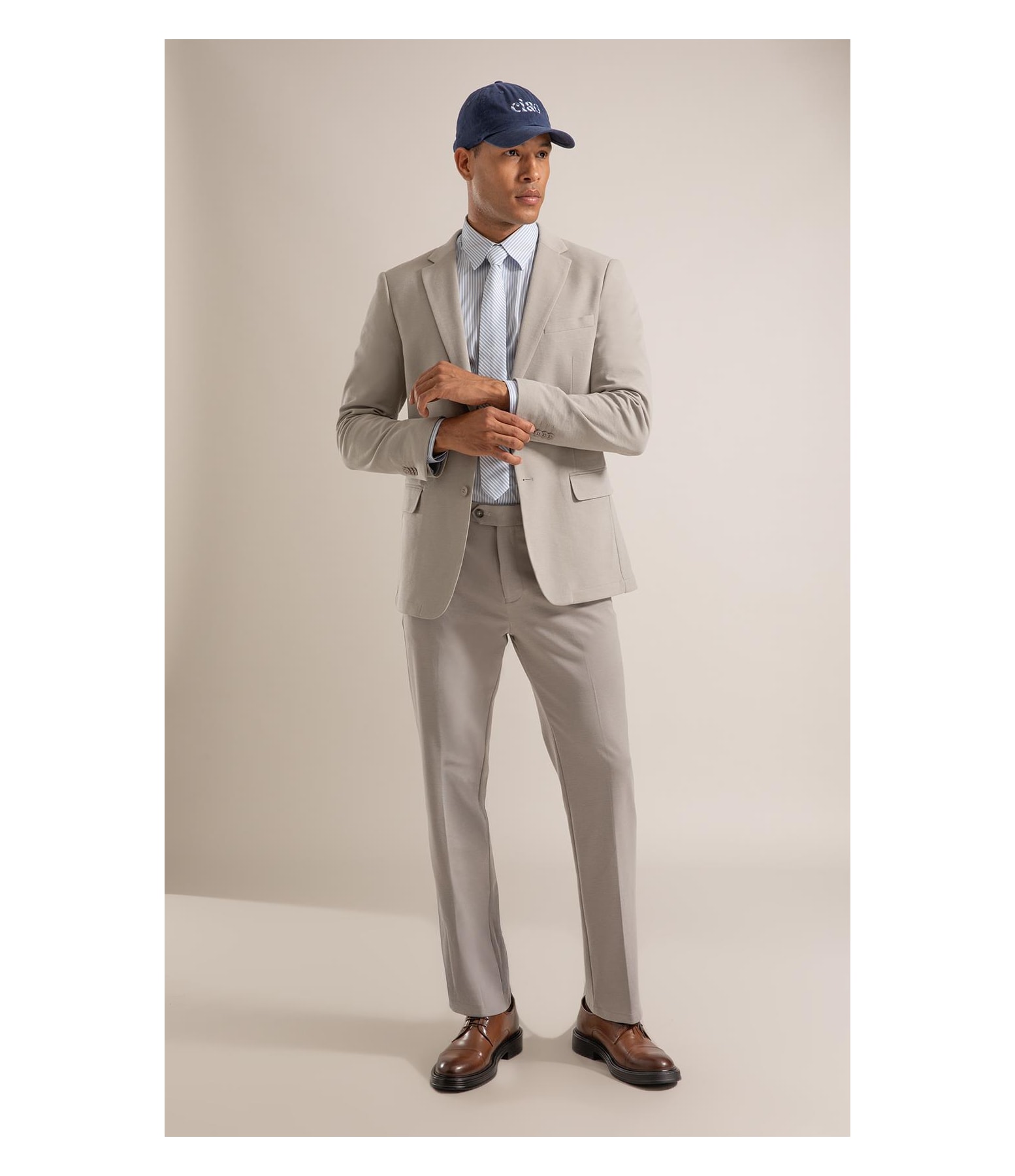 Blazer Interlock Knitted Cinza Claro