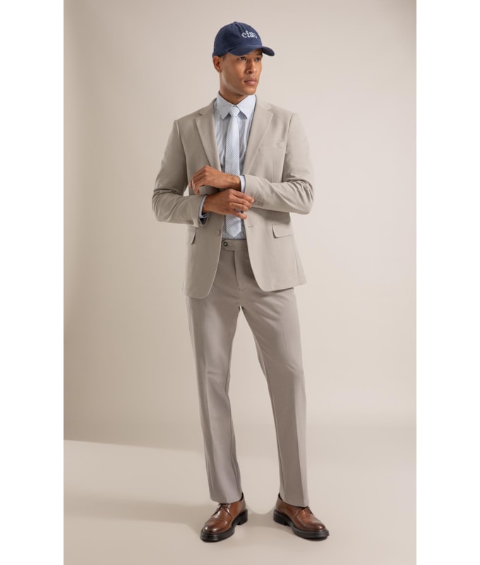 Blazer Interlock Knitted Cinza Claro