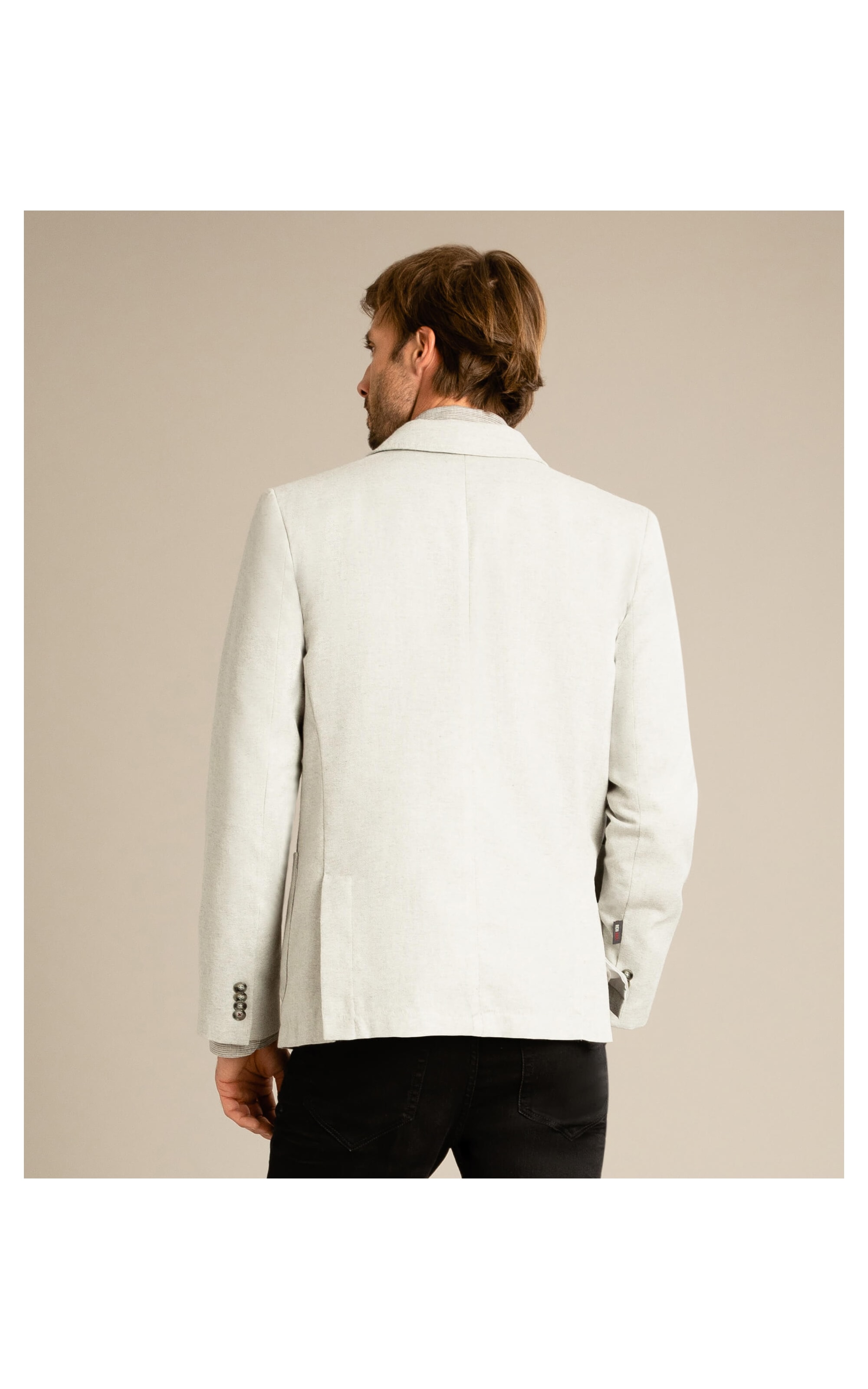 Blazer Linho  Fish Bone Silver Gray