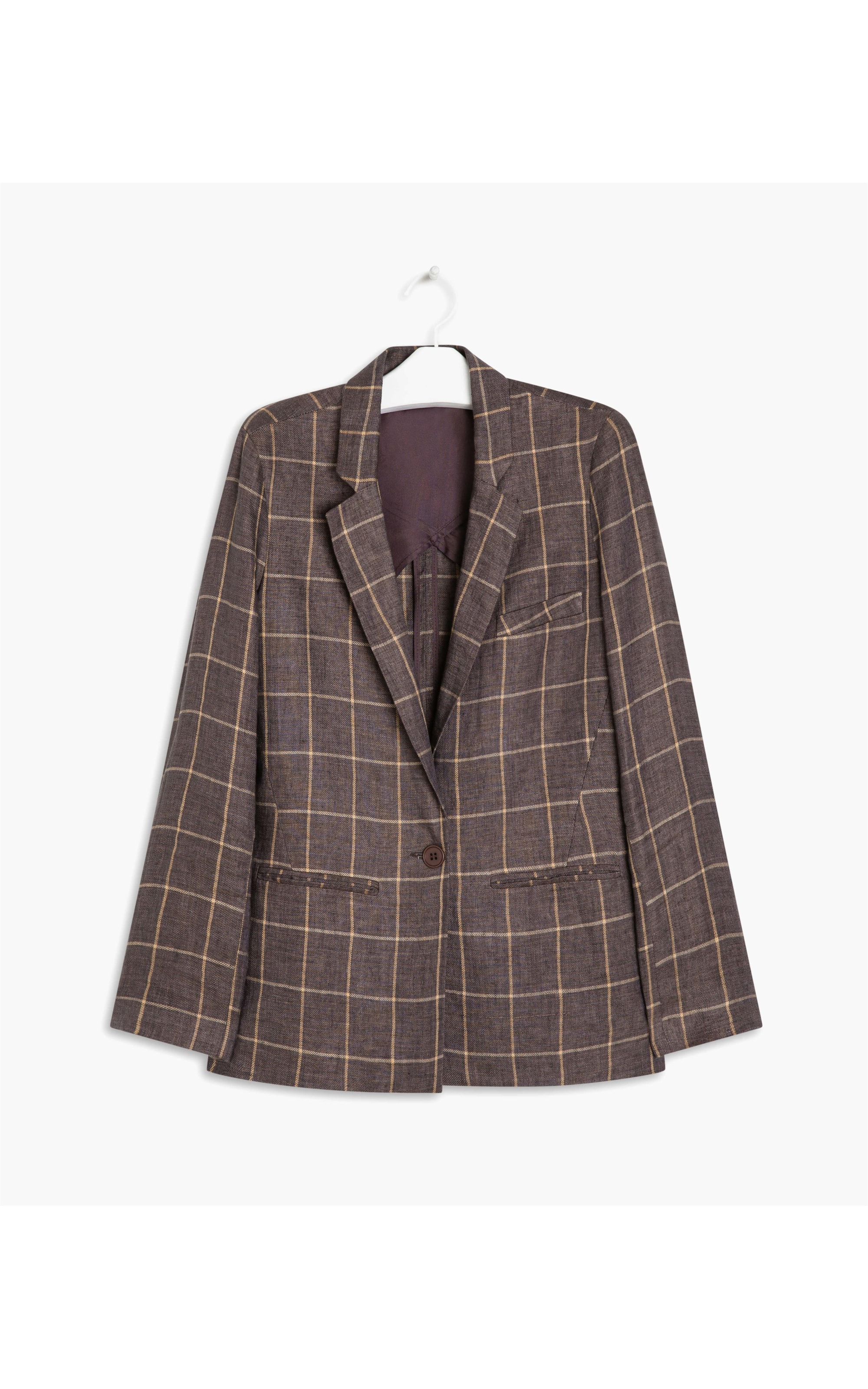 Blazer Linho  House Checks Marrom