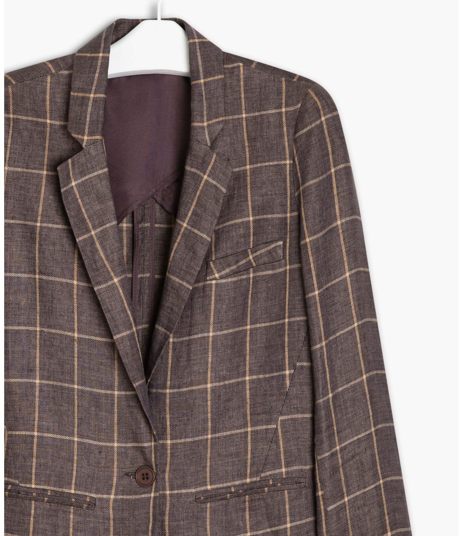 Blazer Linho  House Checks Marrom