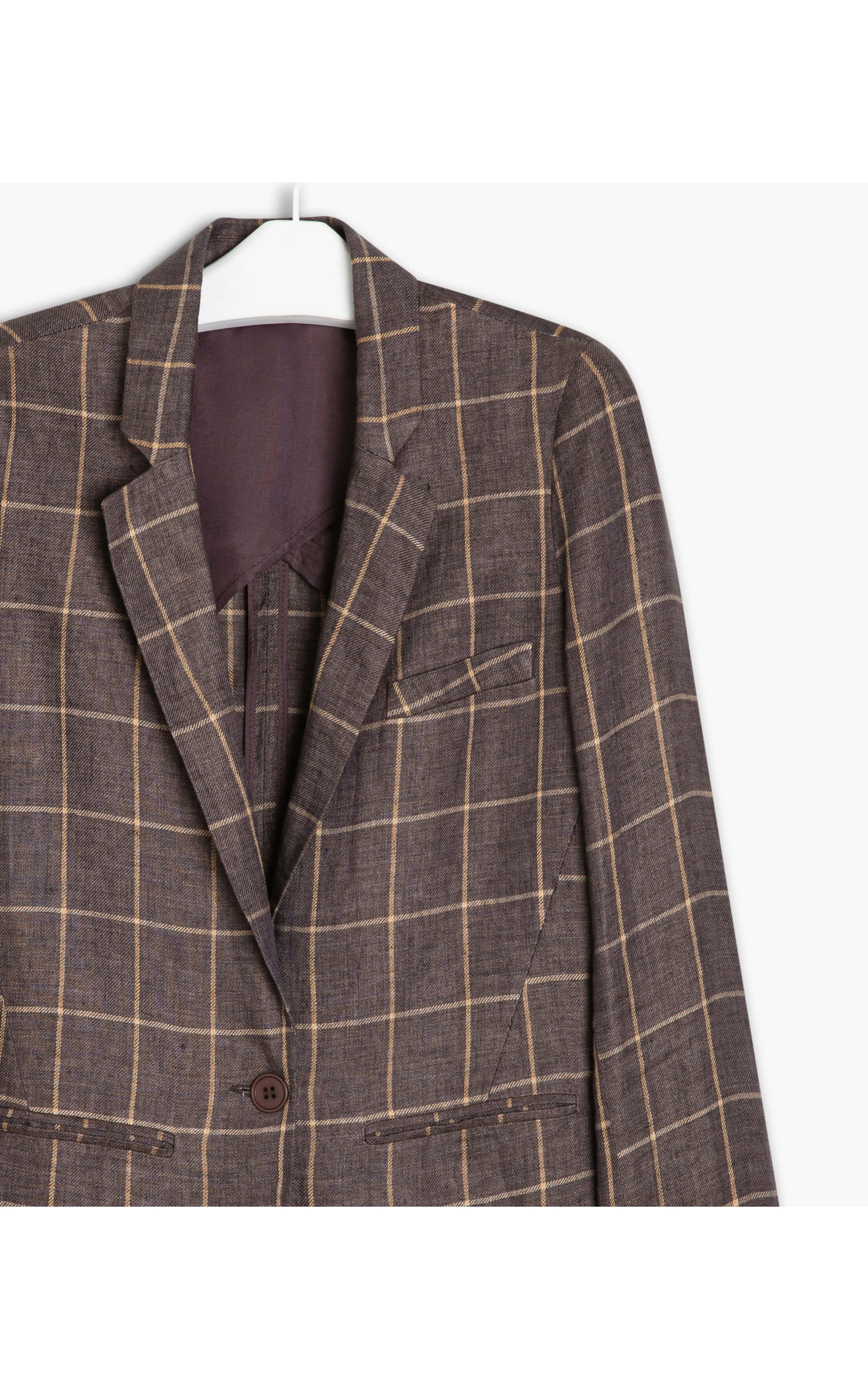 Blazer Linho  House Checks Marrom