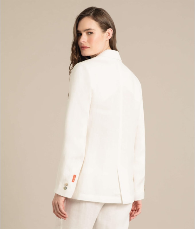 Blazer Linho  House Fishbone Branco