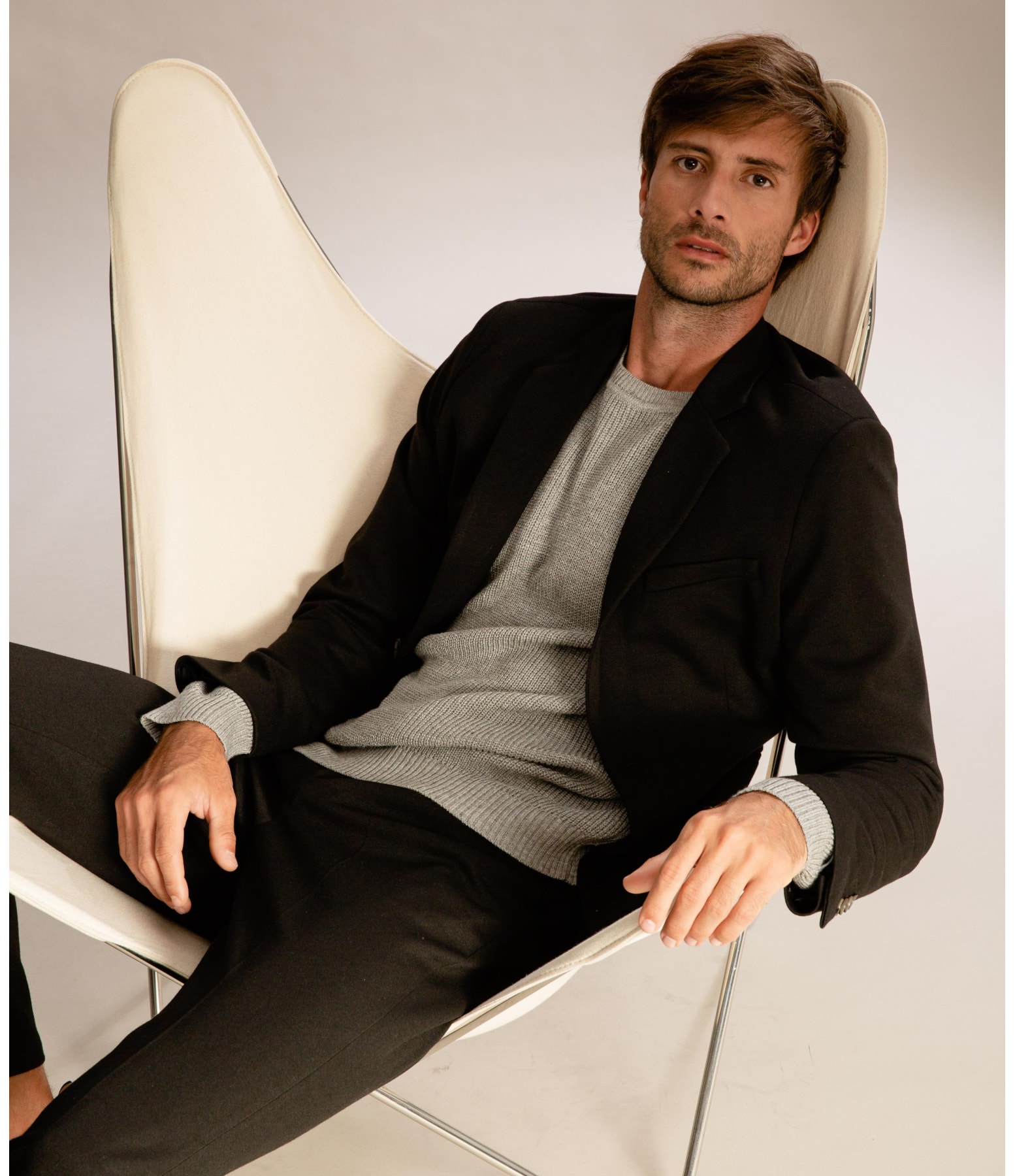 Blazer Ponto Roma Preto Mescla