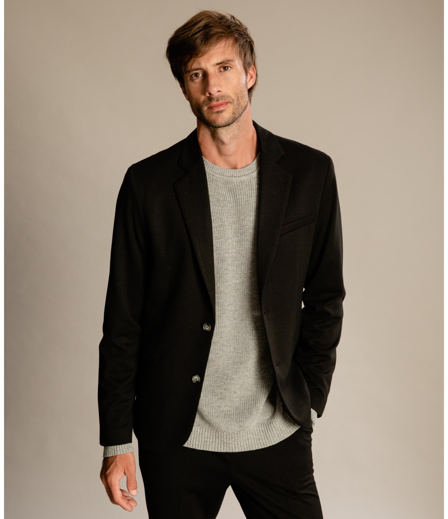 Blazer Ponto Roma Preto Mescla