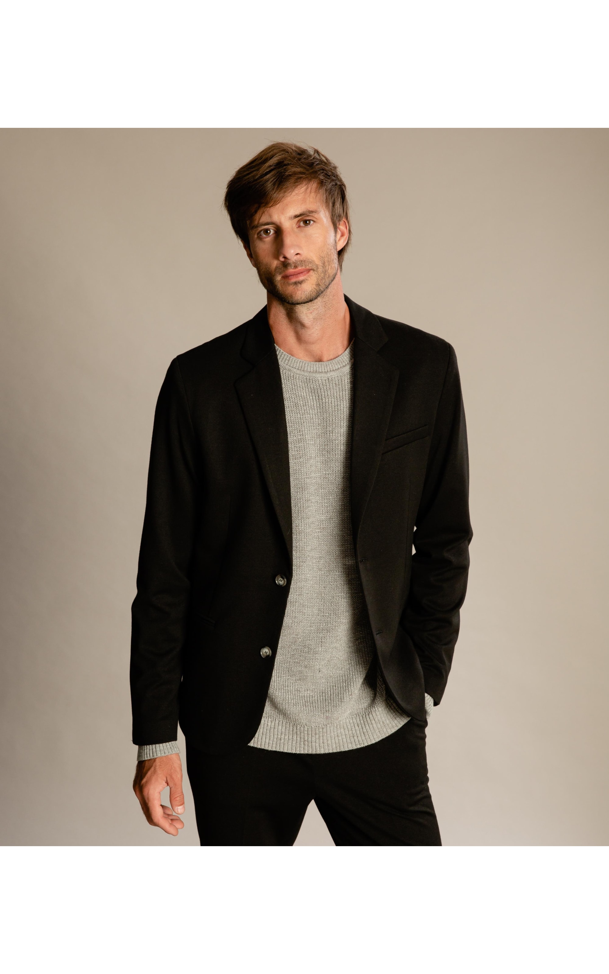 Blazer Ponto Roma Preto Mescla