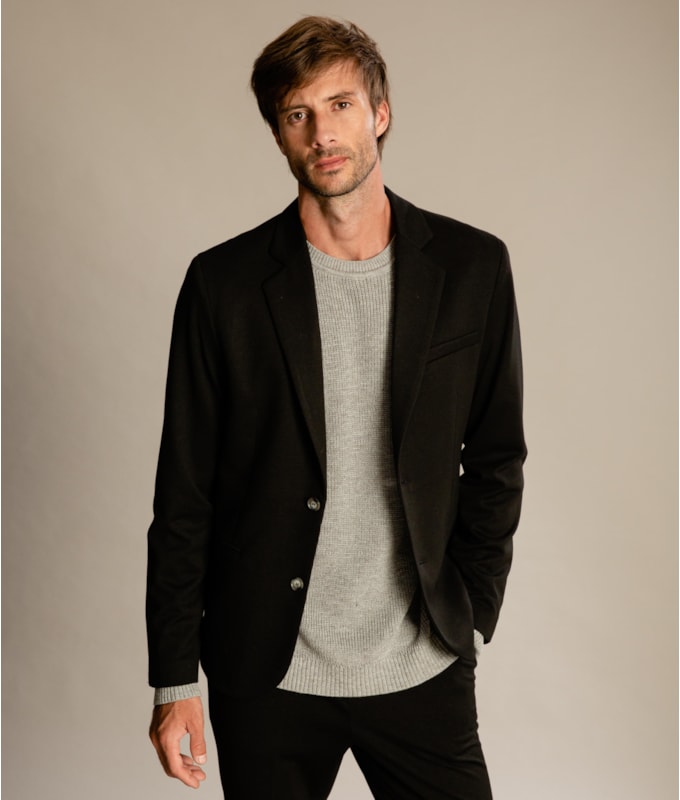 Blazer Ponto Roma Preto Mescla