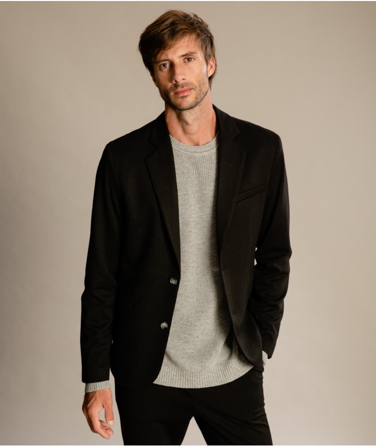 Blazer Ponto Roma Preto Mescla