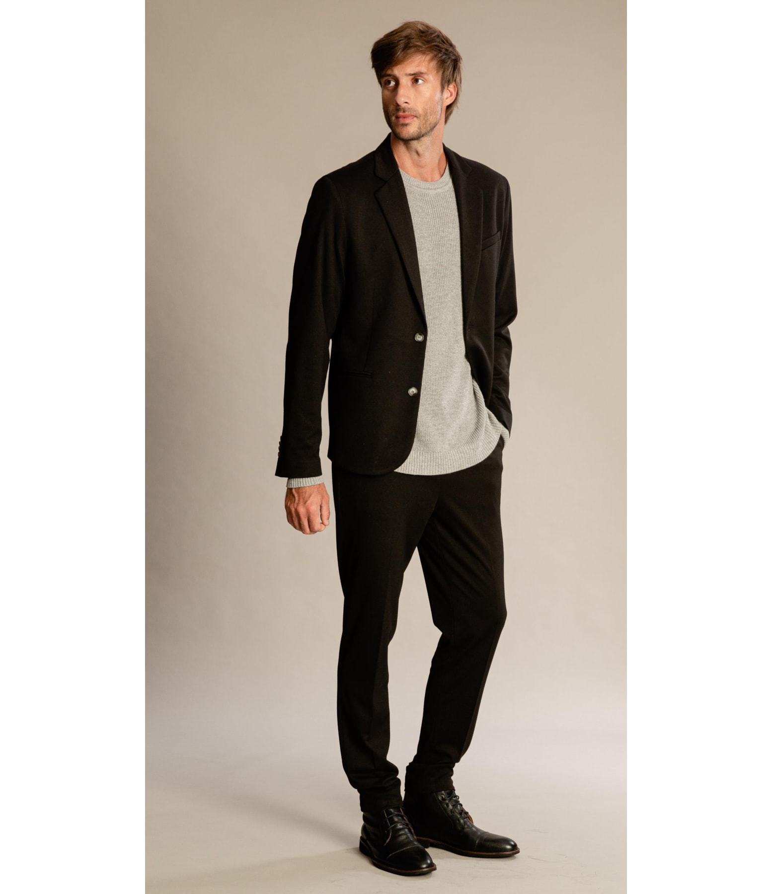 Blazer Ponto Roma Preto Mescla