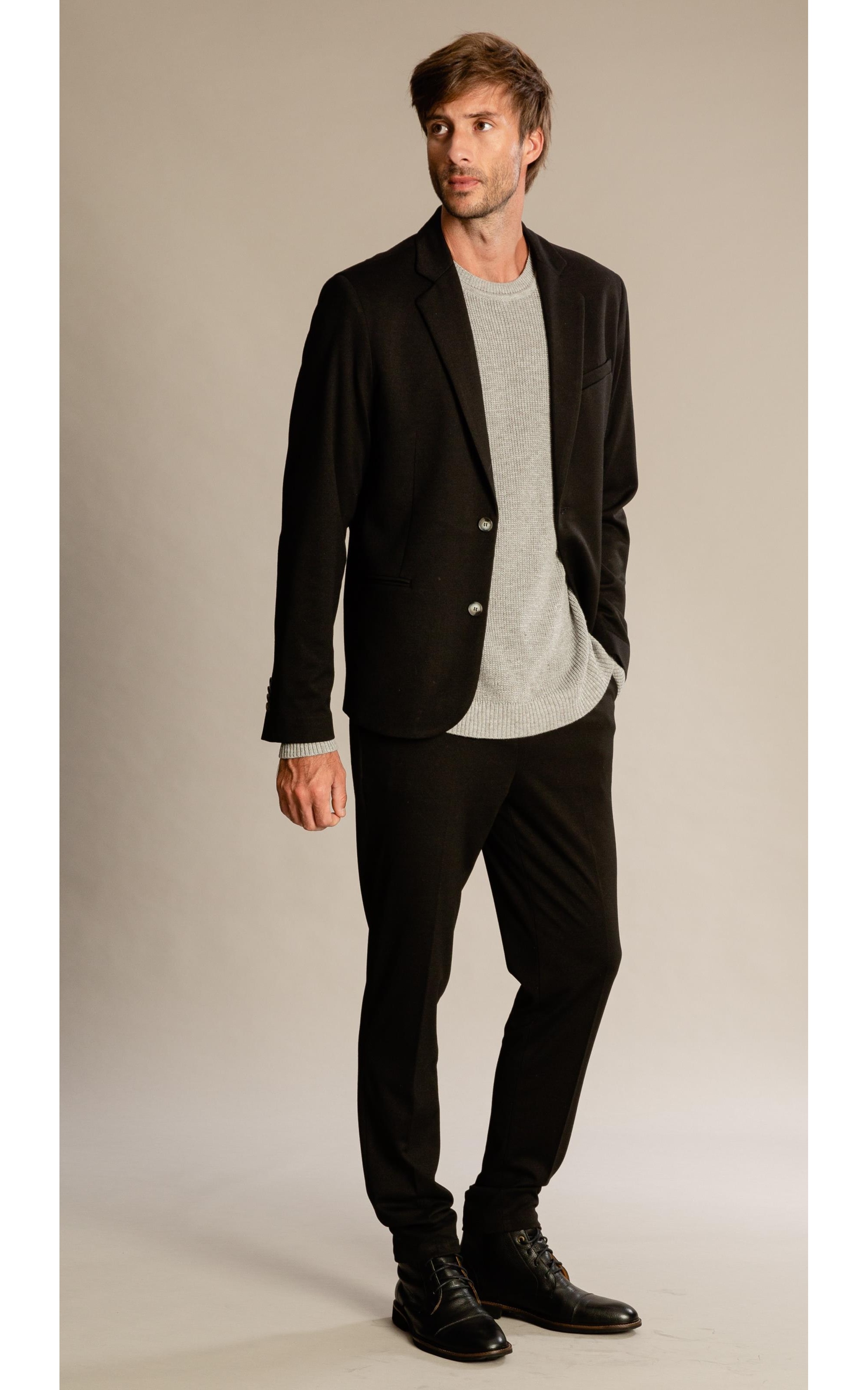 Blazer Ponto Roma Preto Mescla
