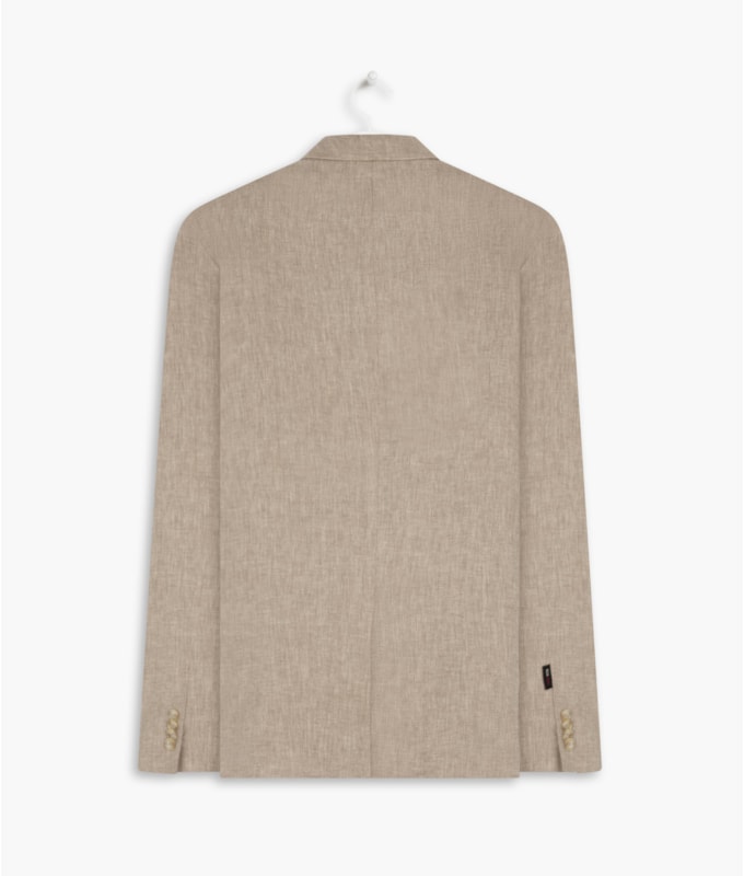 Blazer Puro Linho Chevron Caqui
