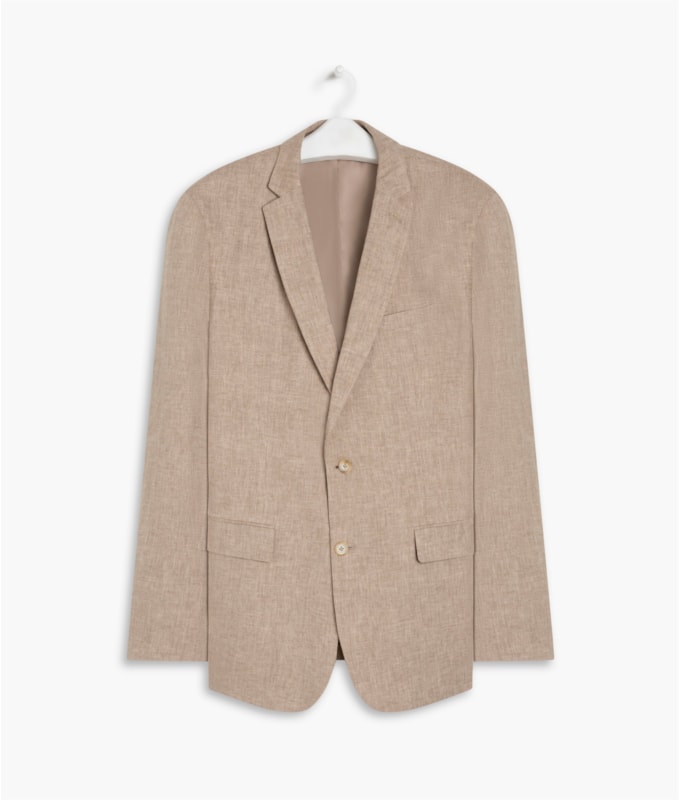 Blazer Puro Linho Chevron Caqui