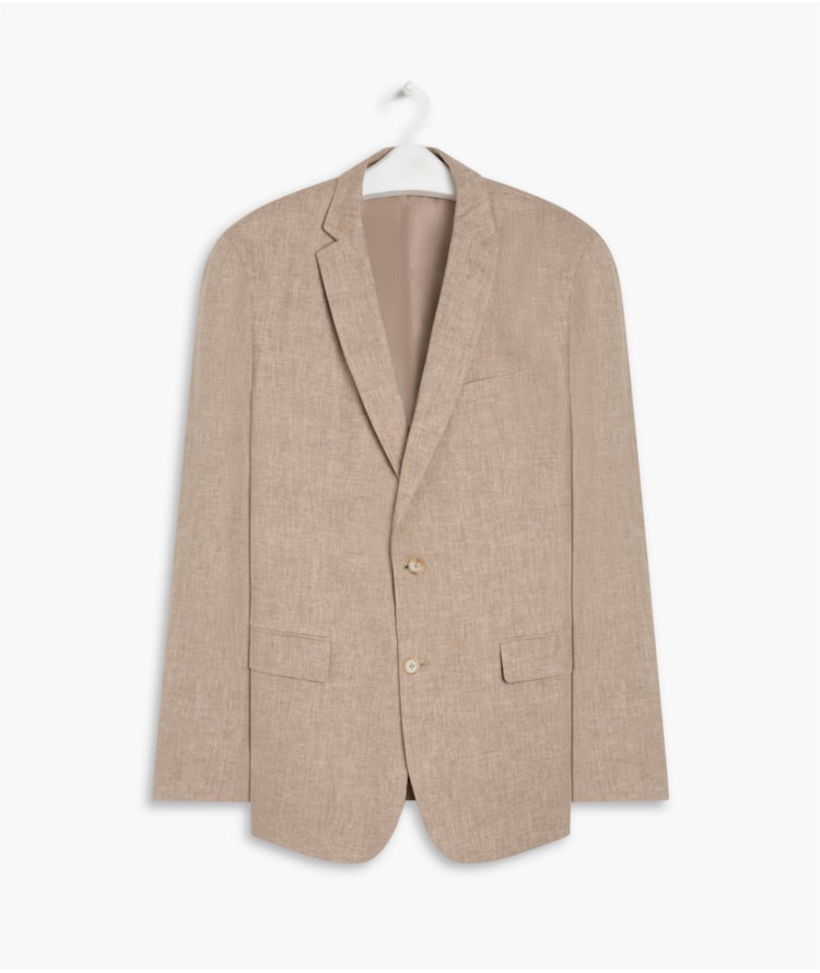 Blazer Puro Linho Chevron Caqui