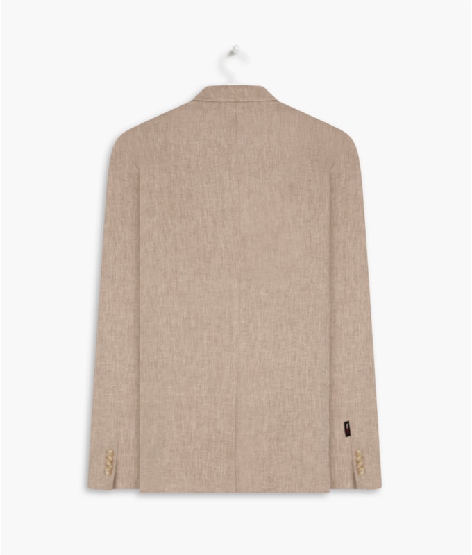 Blazer Puro Linho Chevron Caqui