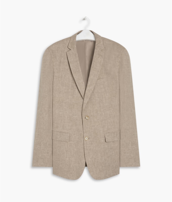 Blazer Puro Linho Chevron Caqui