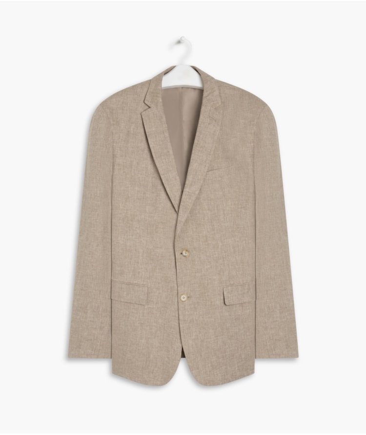 Blazer Puro Linho Chevron Caqui