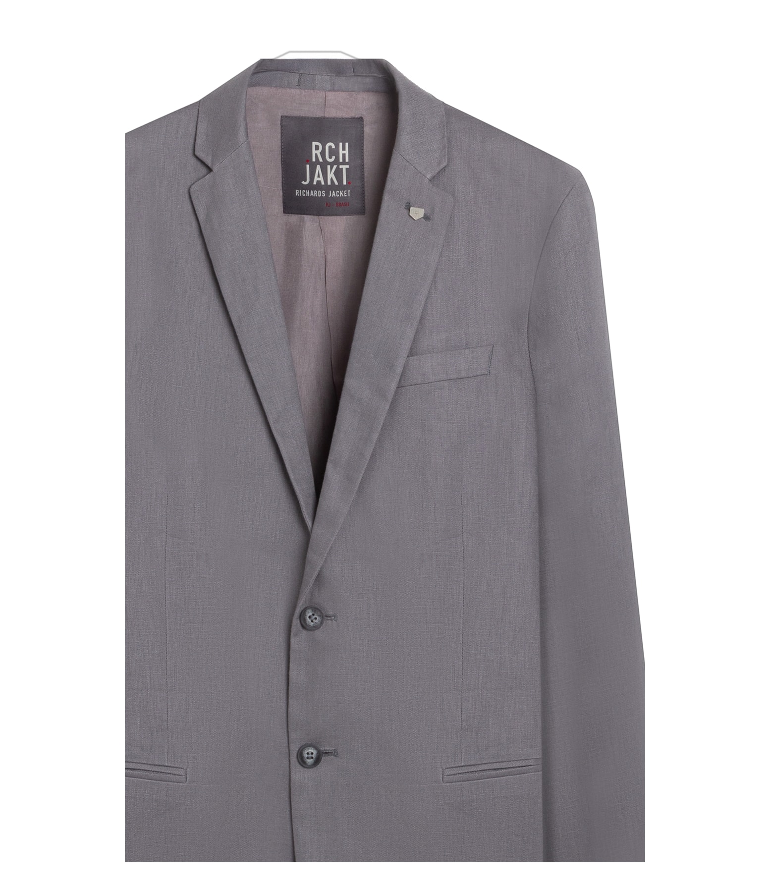 Blazer Puro Linho Cinza Medio