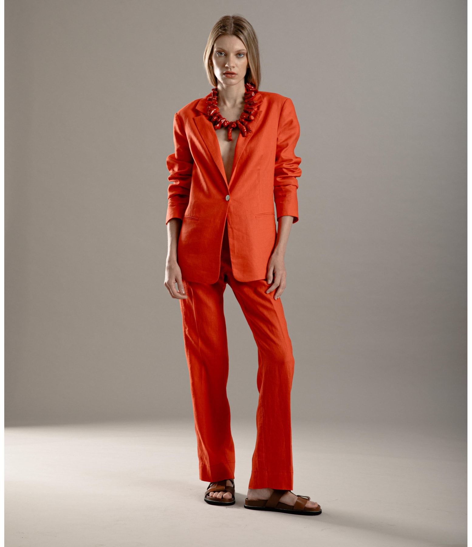 Blazer  Puro Linho  Felix Vermelho