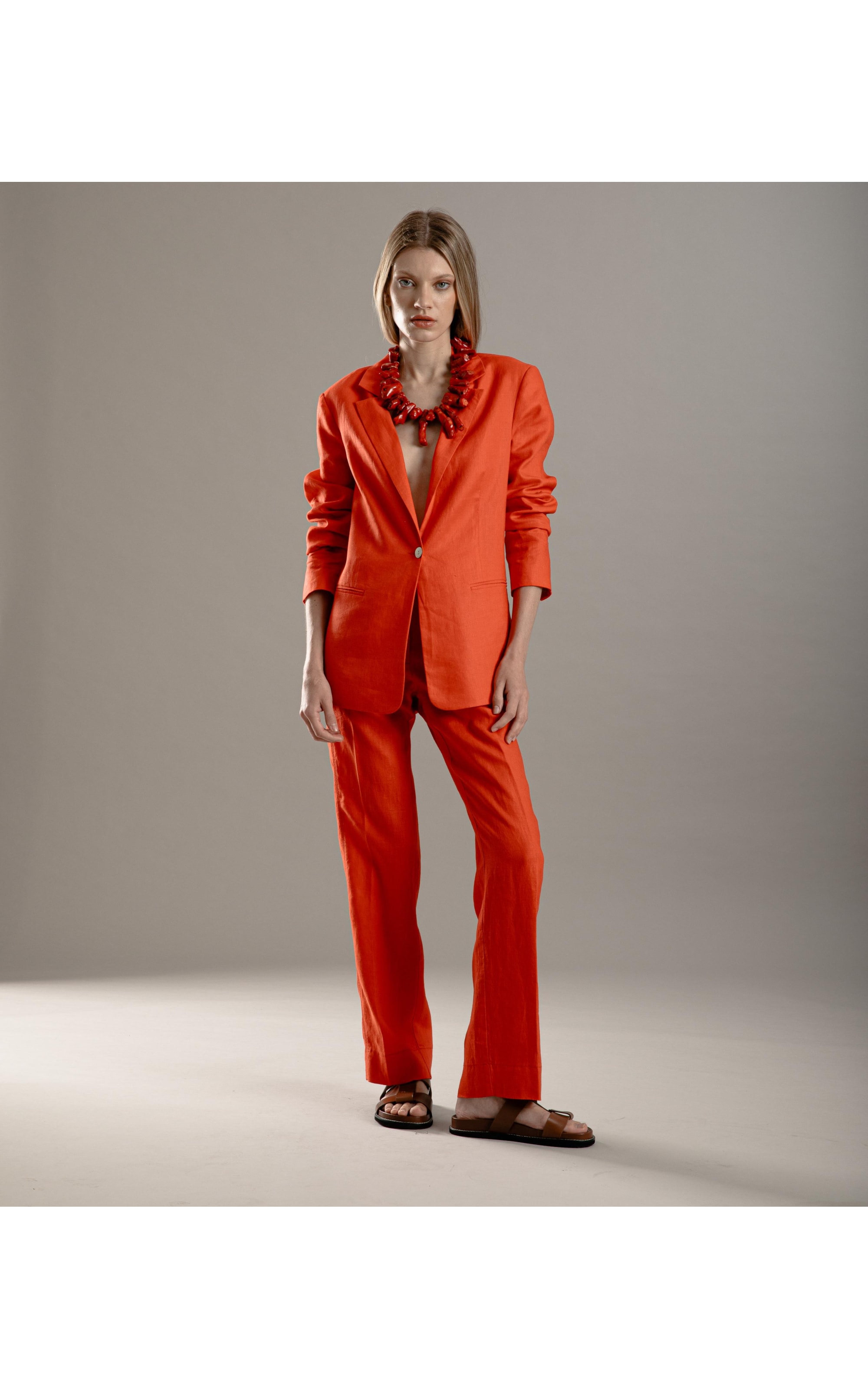 Blazer  Puro Linho  Felix Vermelho