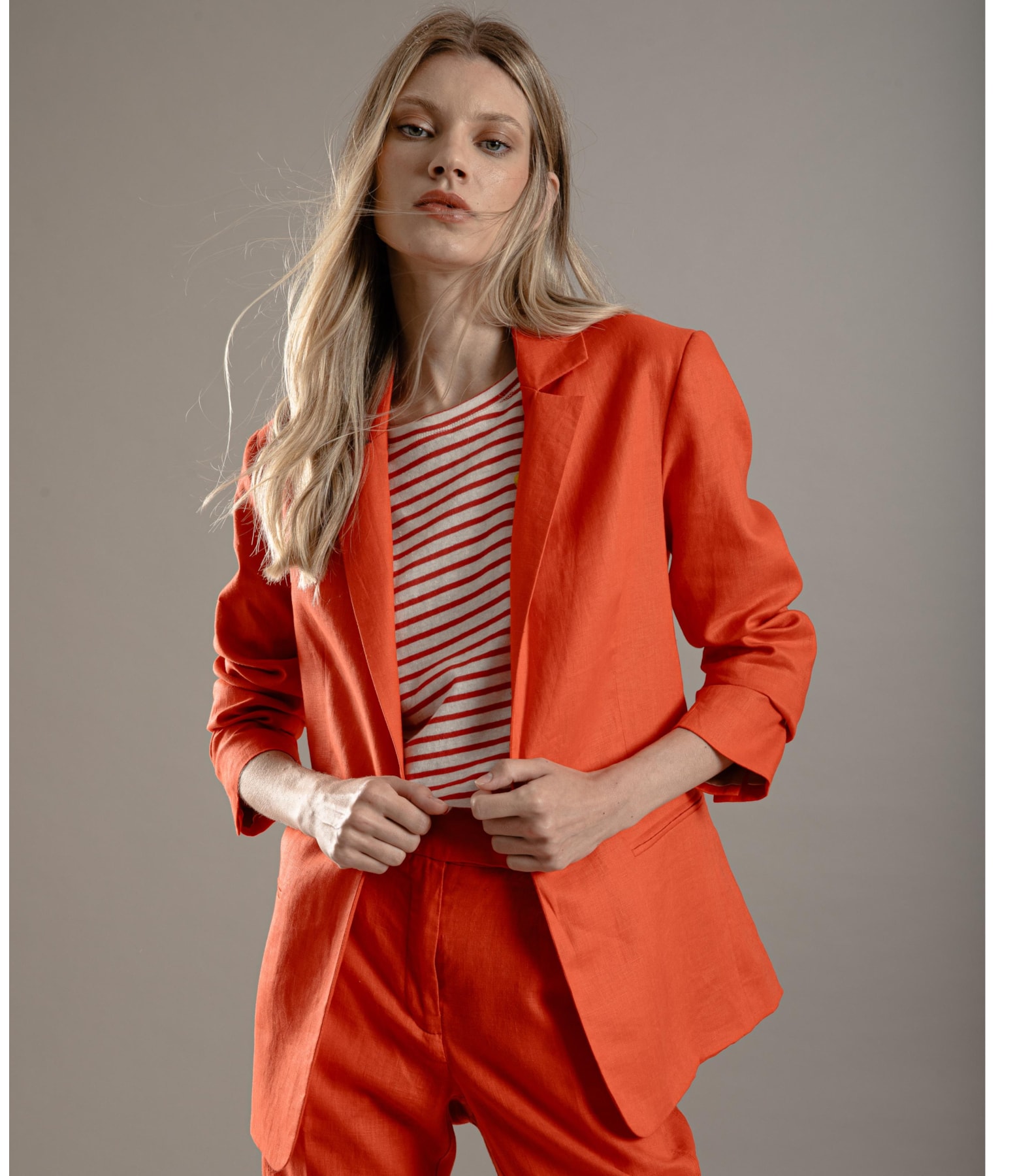 Blazer  Puro Linho  Felix Vermelho