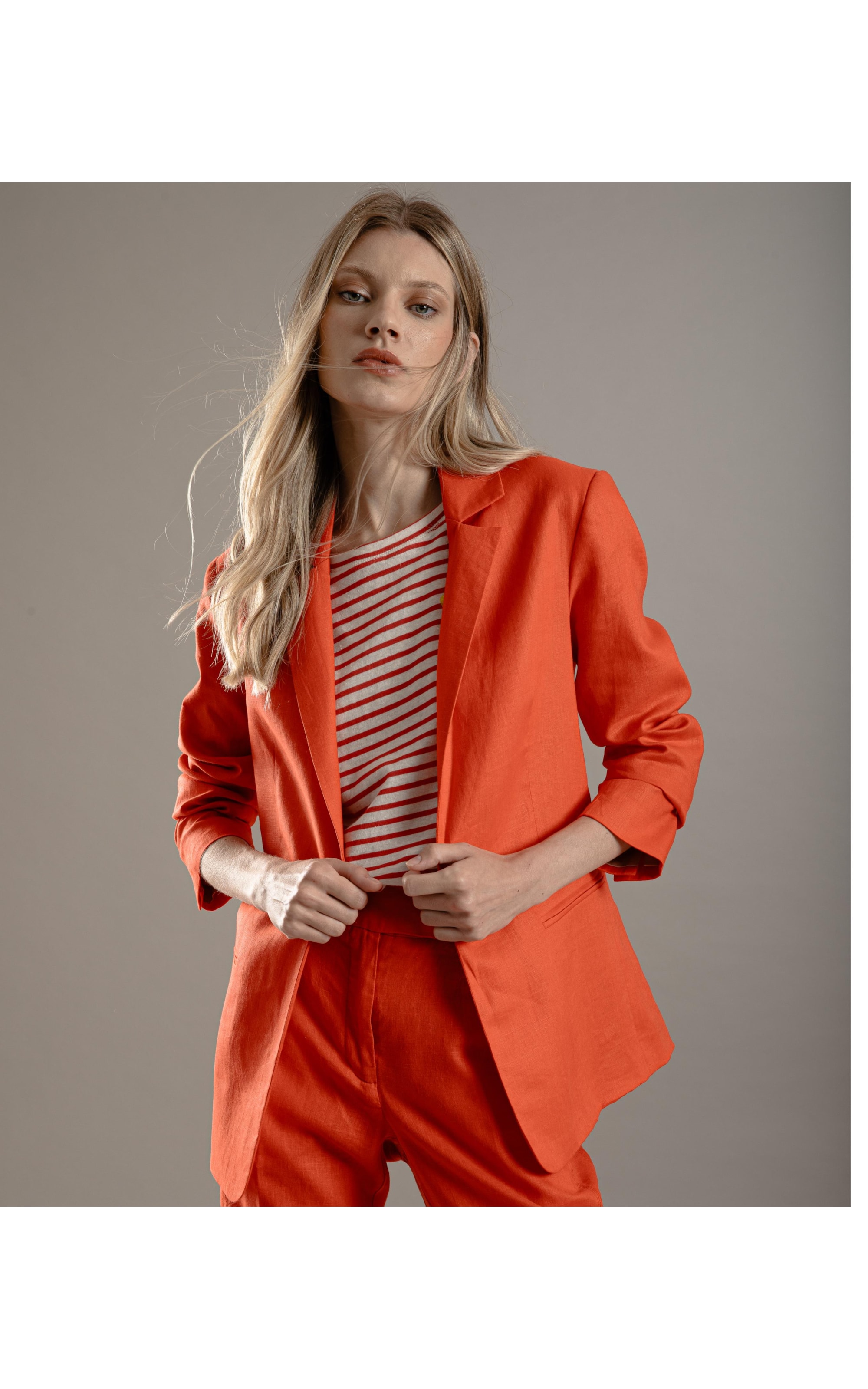 Blazer  Puro Linho  Felix Vermelho
