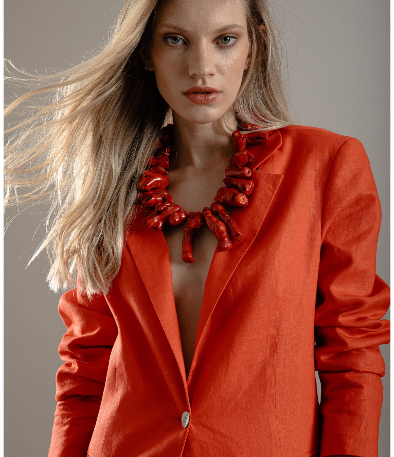 Blazer  Puro Linho  Felix Vermelho