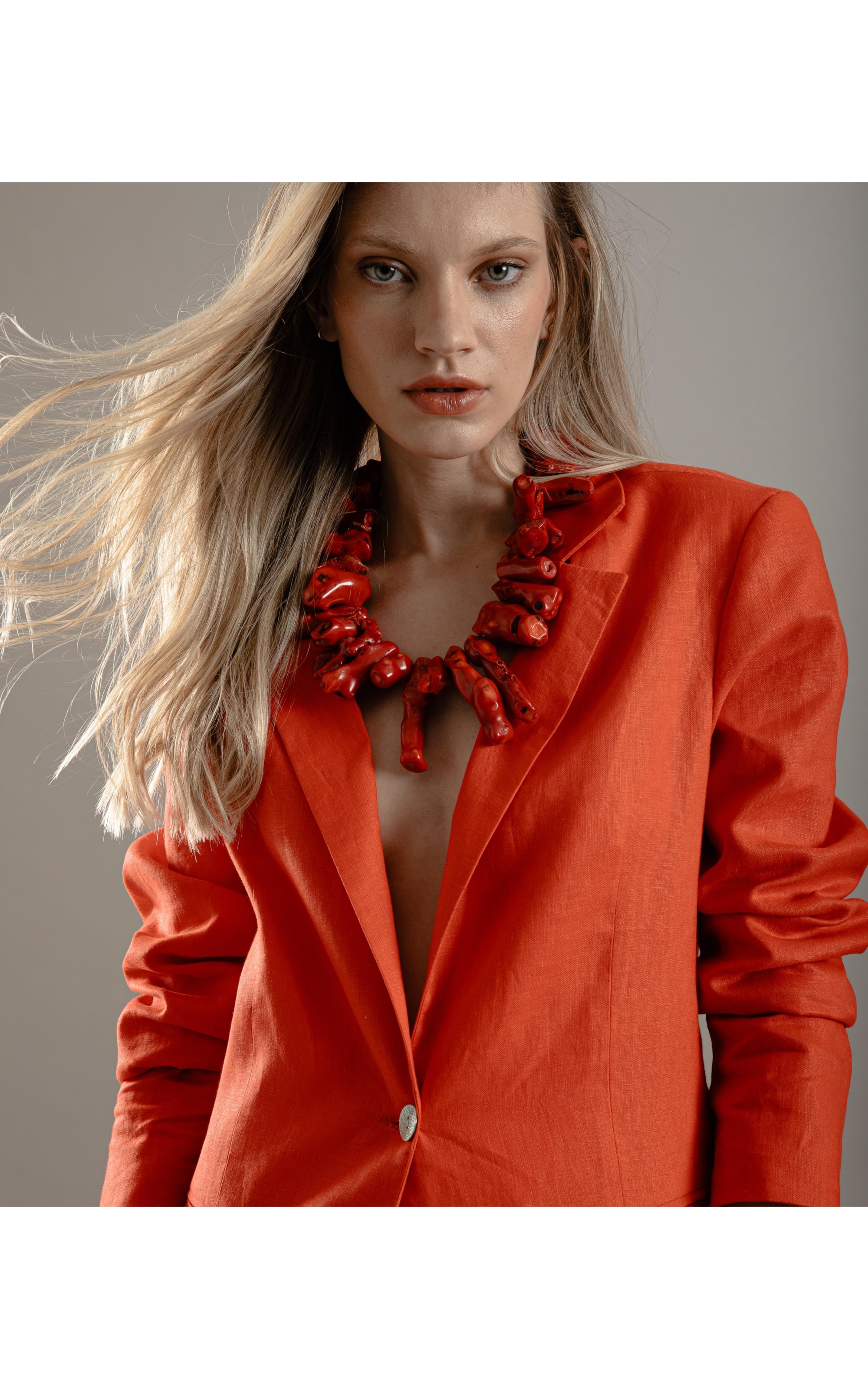 Blazer  Puro Linho  Felix Vermelho