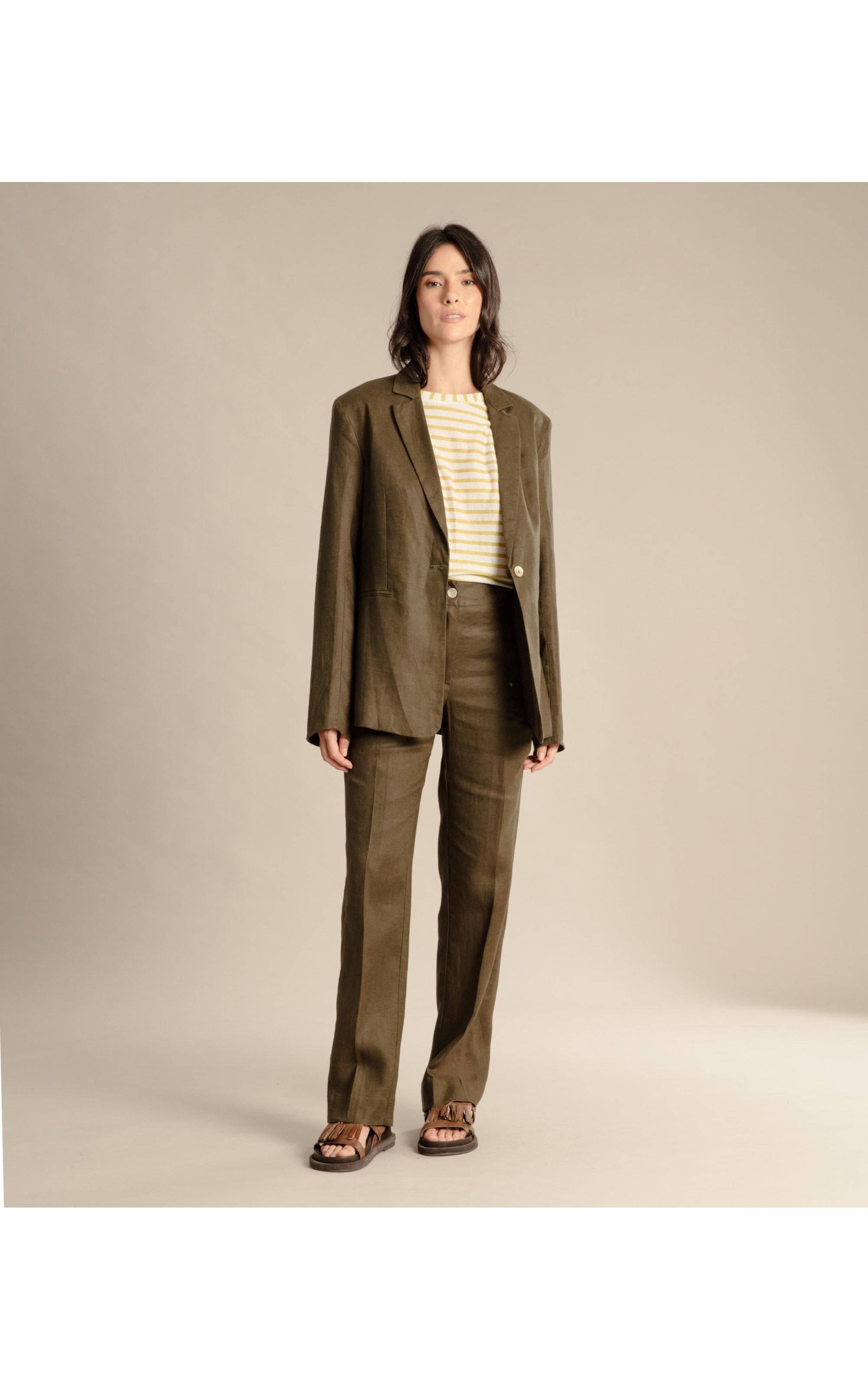 Blazer Puro Linho Puro Linho  Felix Verde Militar