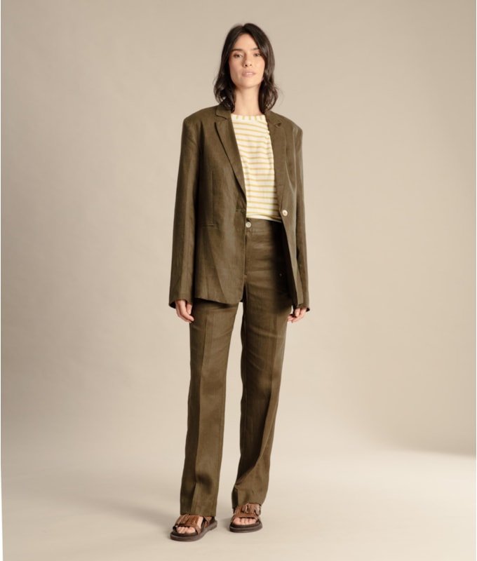 Blazer Puro Linho Puro Linho  Felix Verde Militar