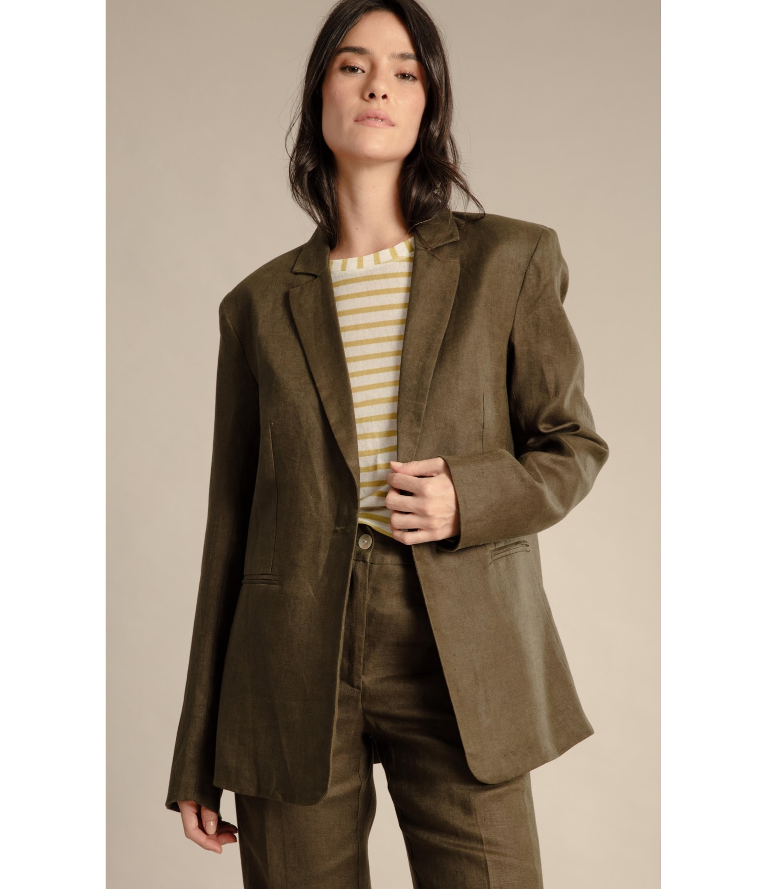 Blazer Puro Linho Puro Linho  Felix Verde Militar