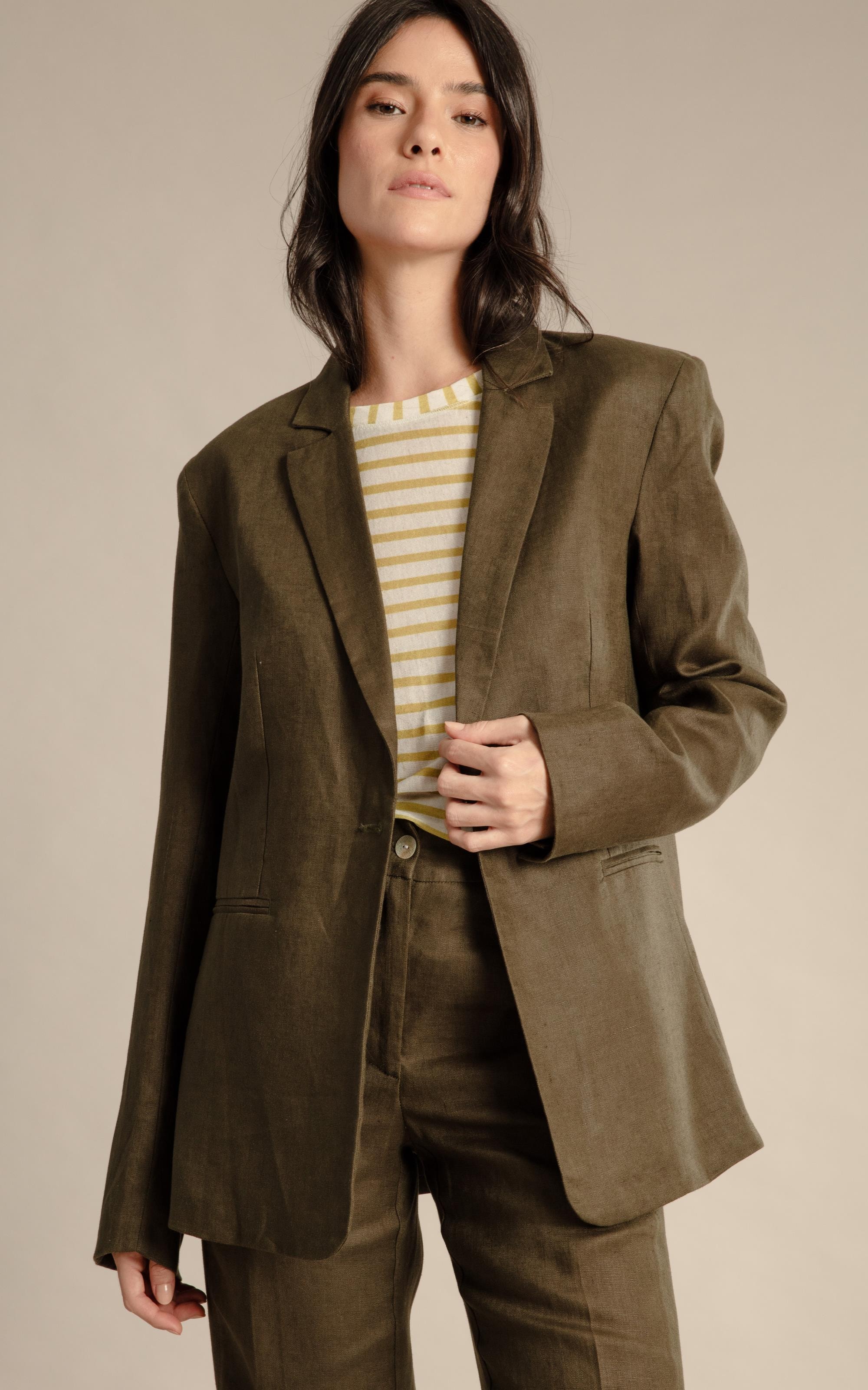 Blazer Puro Linho Puro Linho  Felix Verde Militar