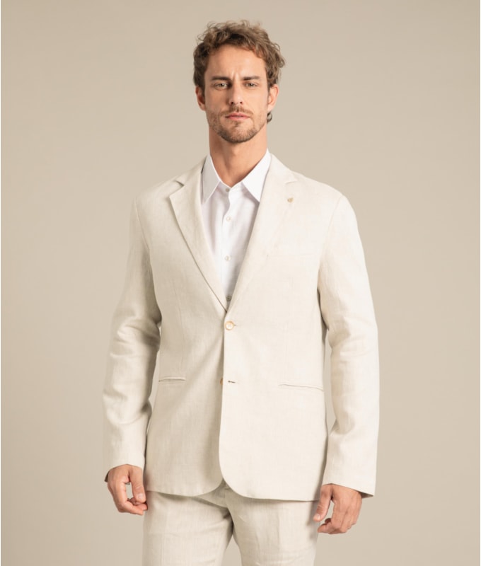 Blazer  Puro Linho  Puro Linho  Li  Cinza Mescla