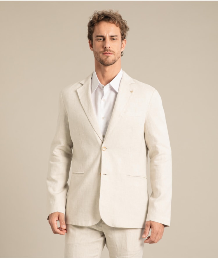 Blazer  Puro Linho  Puro Linho  Li  Cinza Mescla