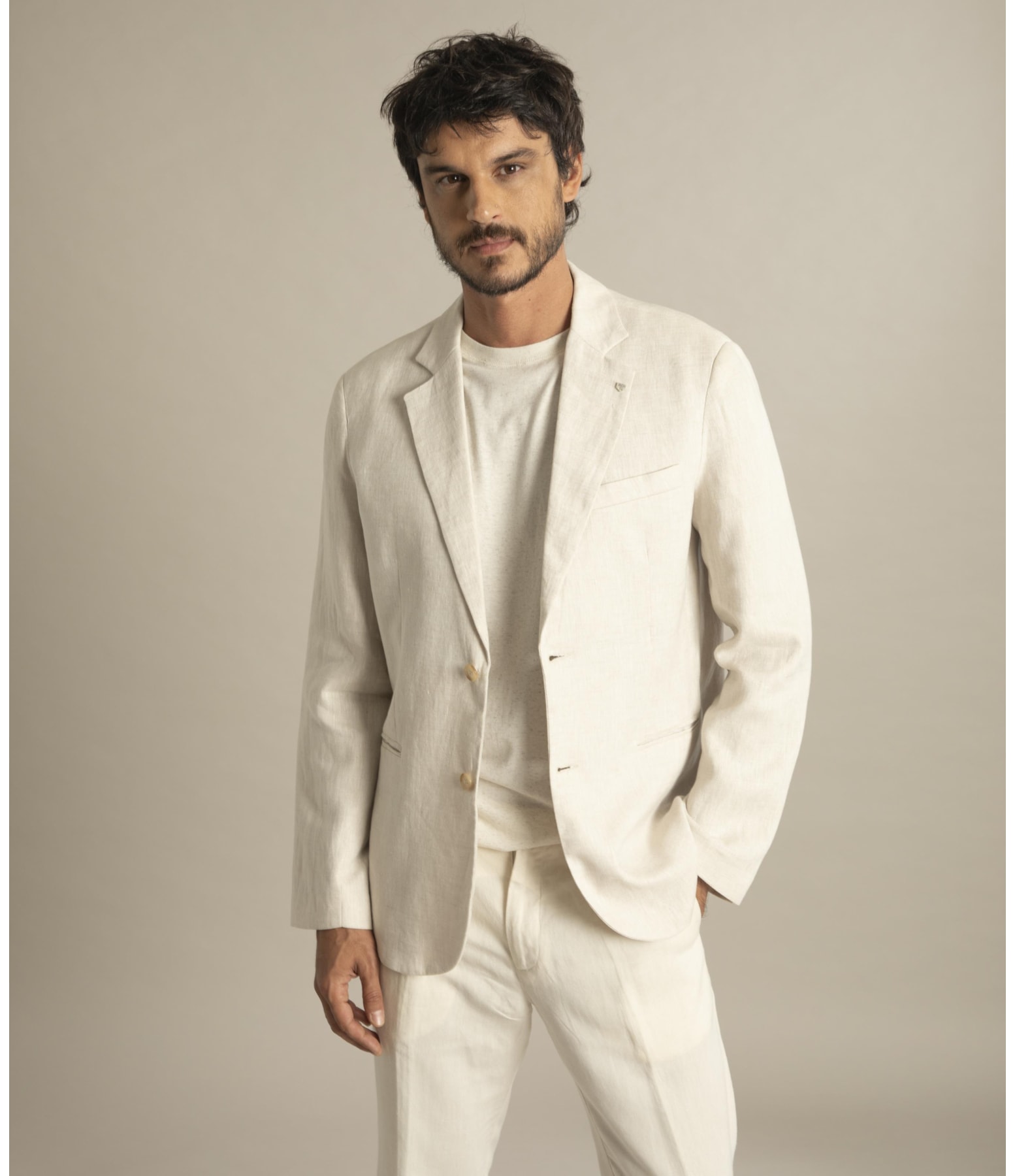 Blazer Puro Linho Puro Linho  Lift Cd Tabaco