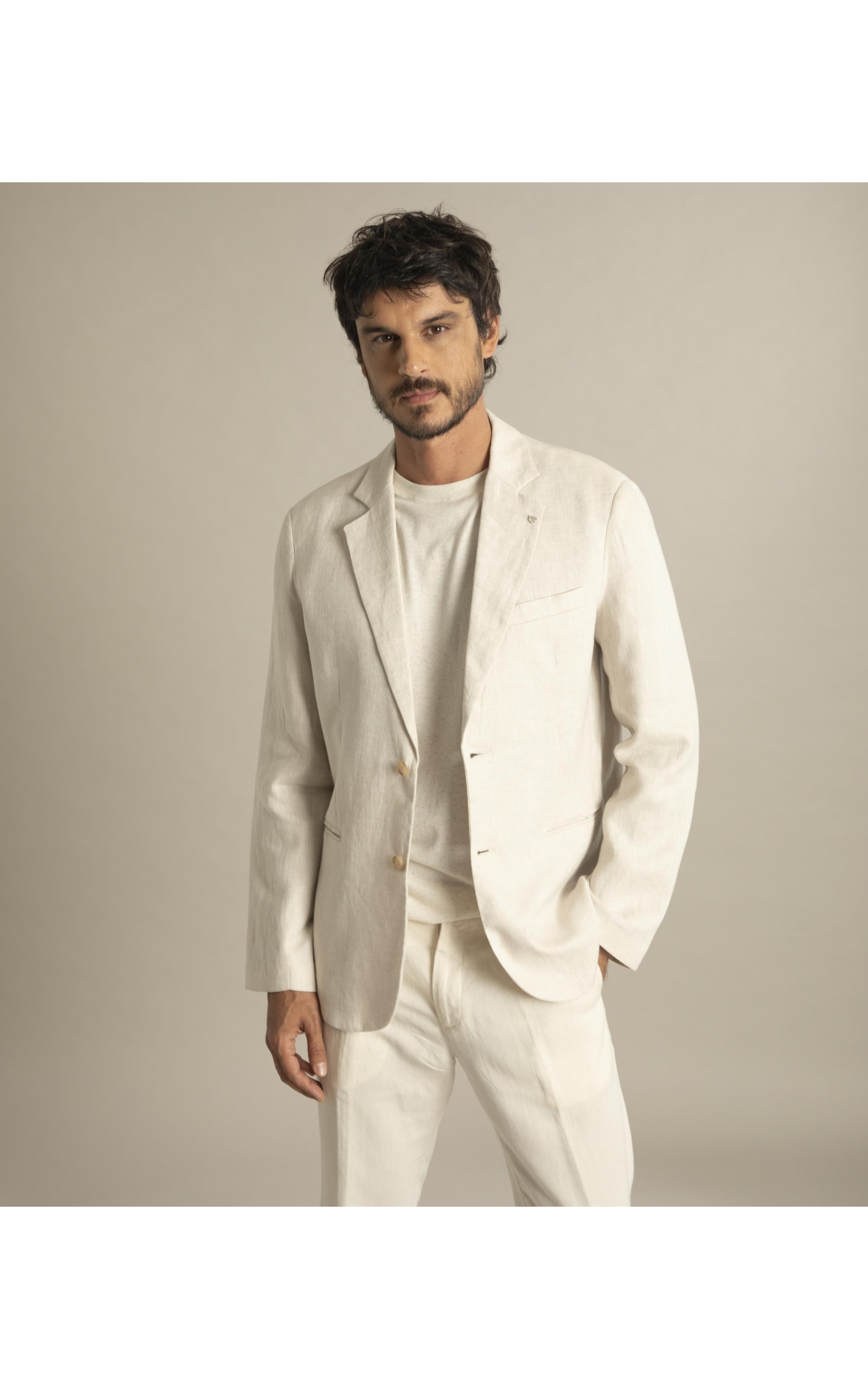 Blazer Puro Linho Puro Linho  Lift Cd Tabaco