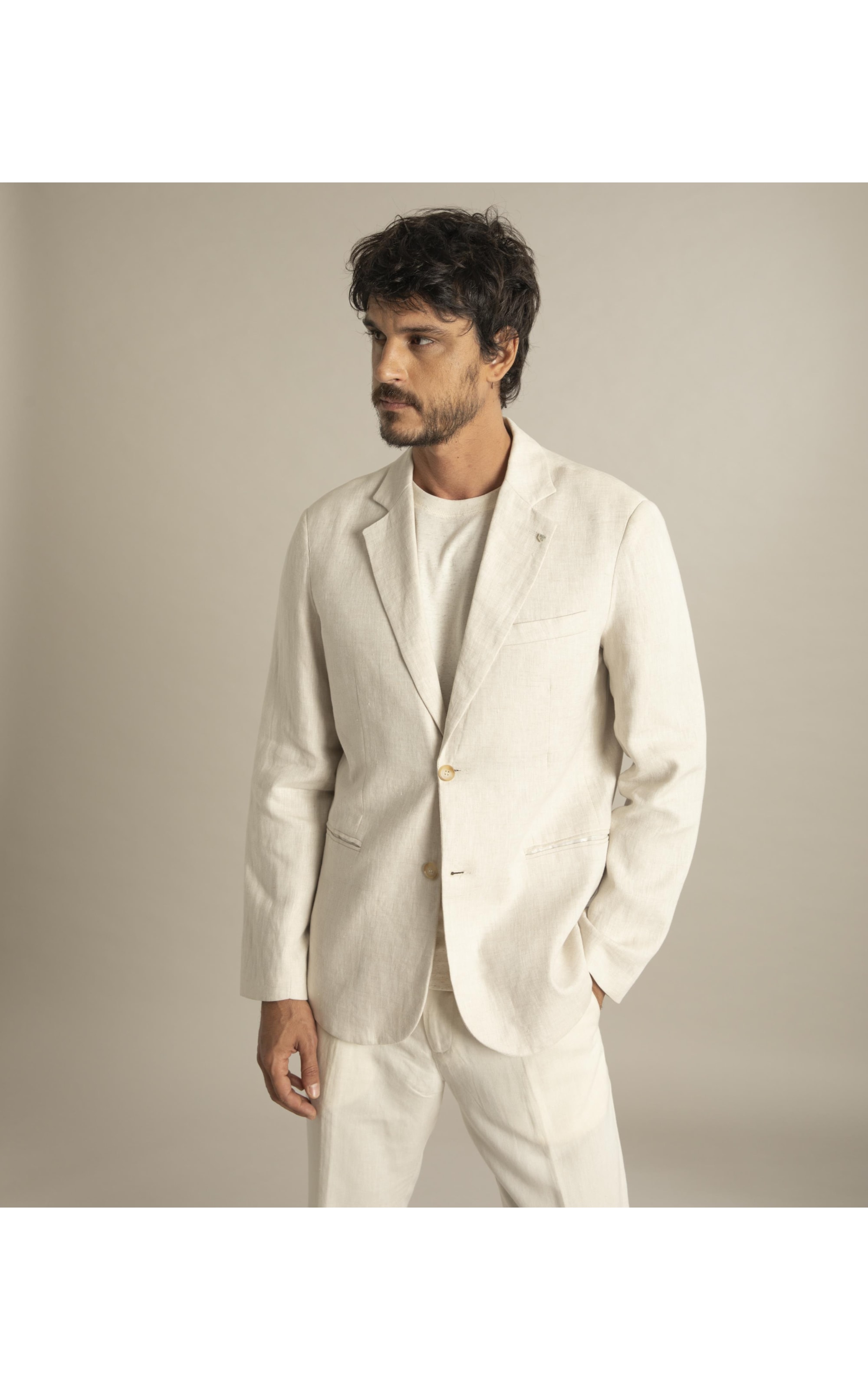 Blazer Puro Linho Puro Linho  Lift Cd Tabaco