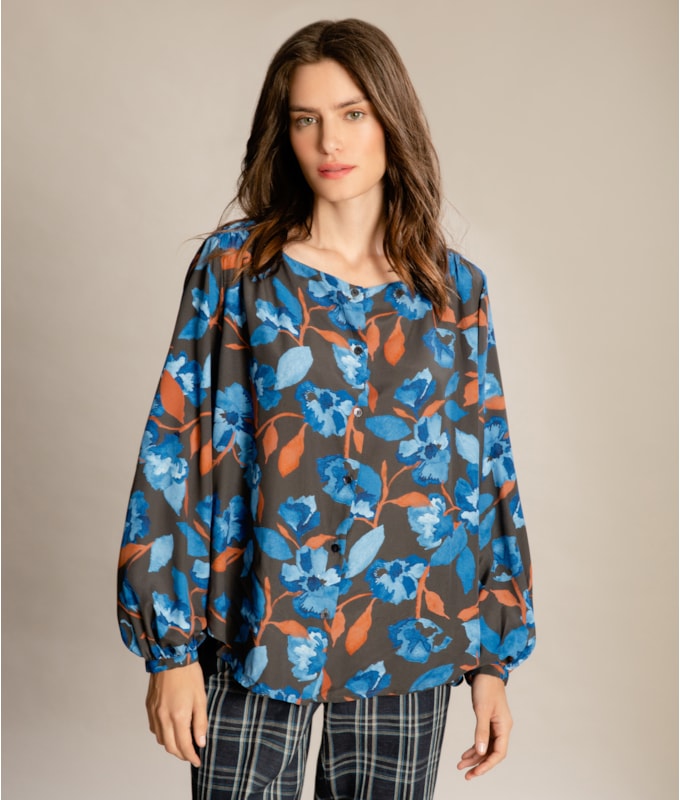 Blusa Aguila Bach Viscose Charcoal