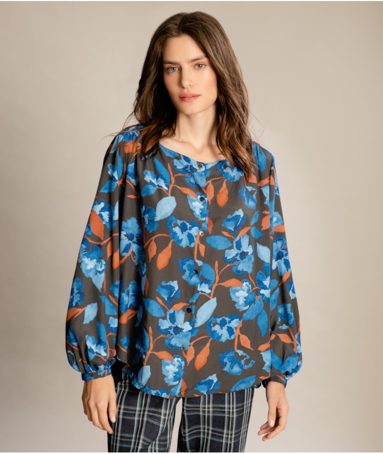 Blusa Aguila Bach Viscose Charcoal