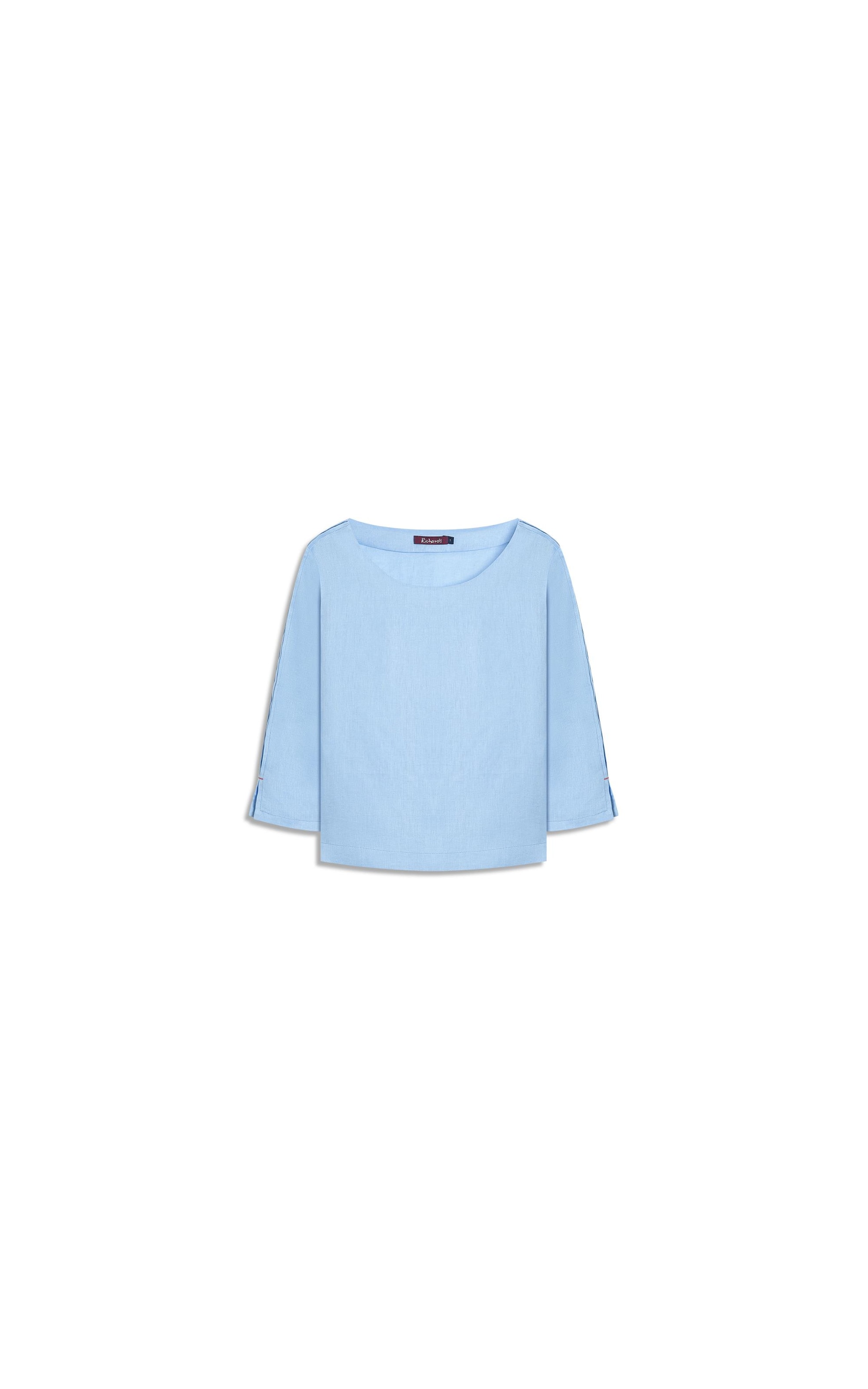 Blusa Amalia Puro Linho Azul Claro