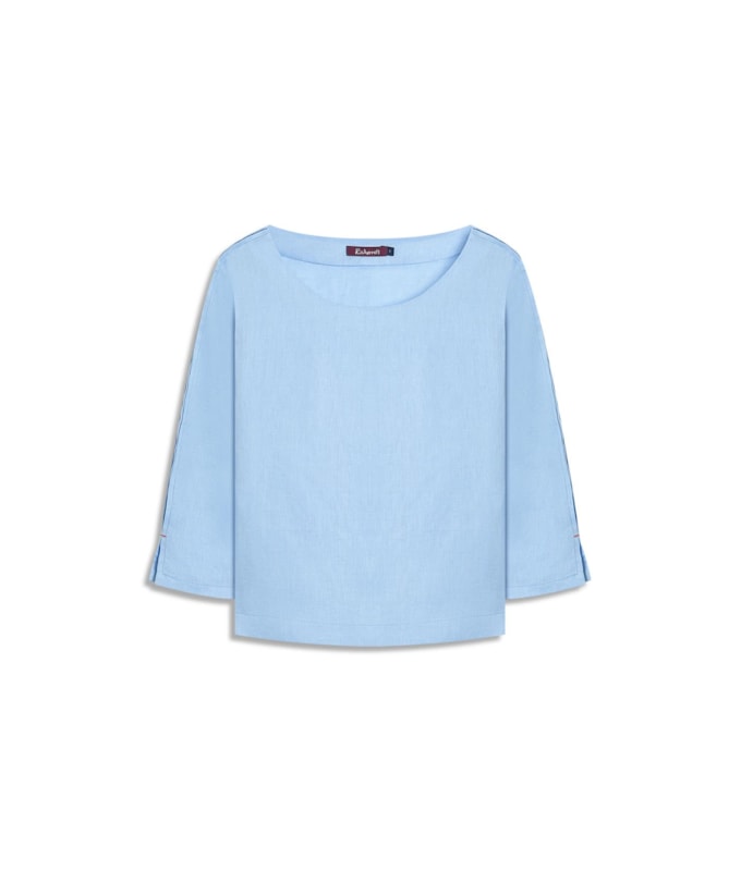 Blusa Amalia Puro Linho Azul Claro