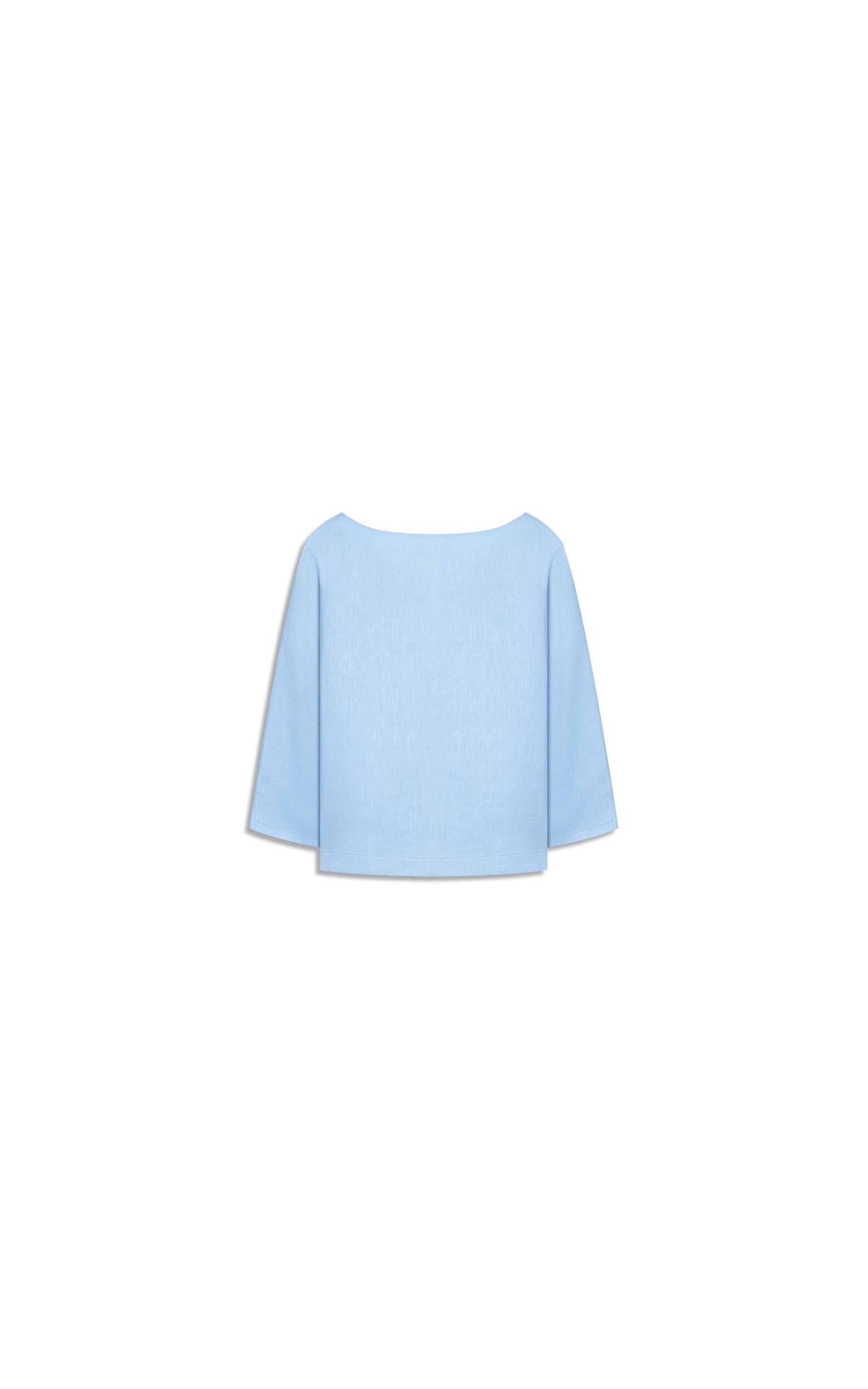 Blusa Amalia Puro Linho Azul Claro