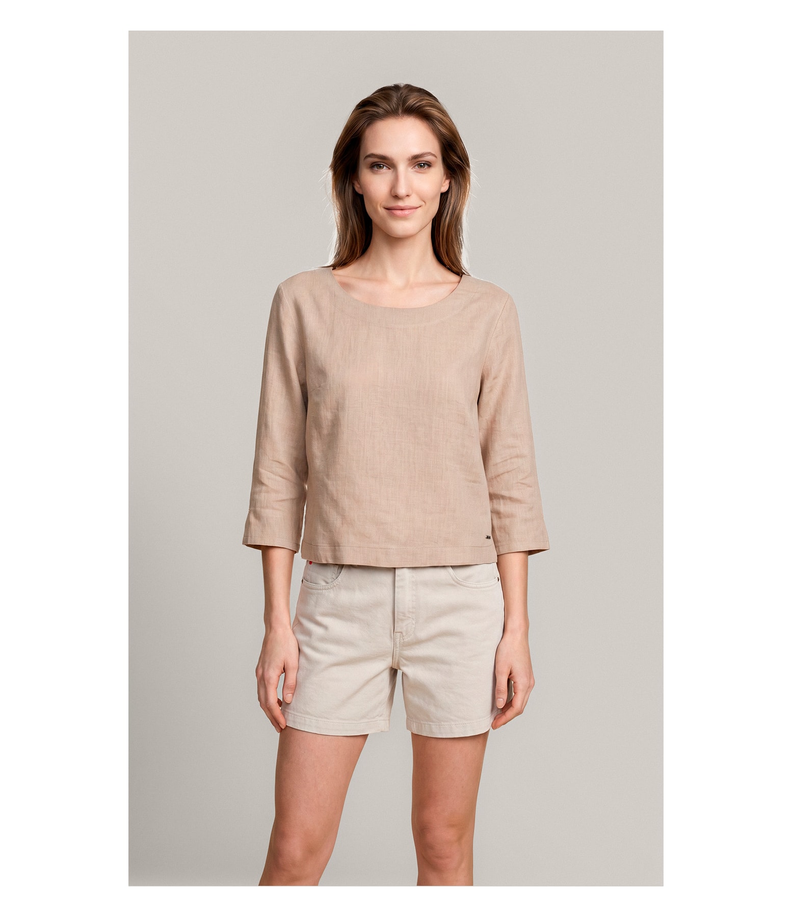 Blusa Amalia Puro Linho Caqui