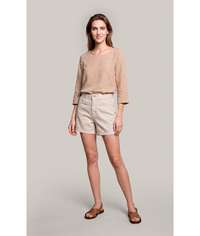 Blusa Amalia Puro Linho Caqui