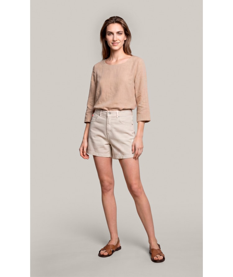 Blusa Amalia Puro Linho Caqui