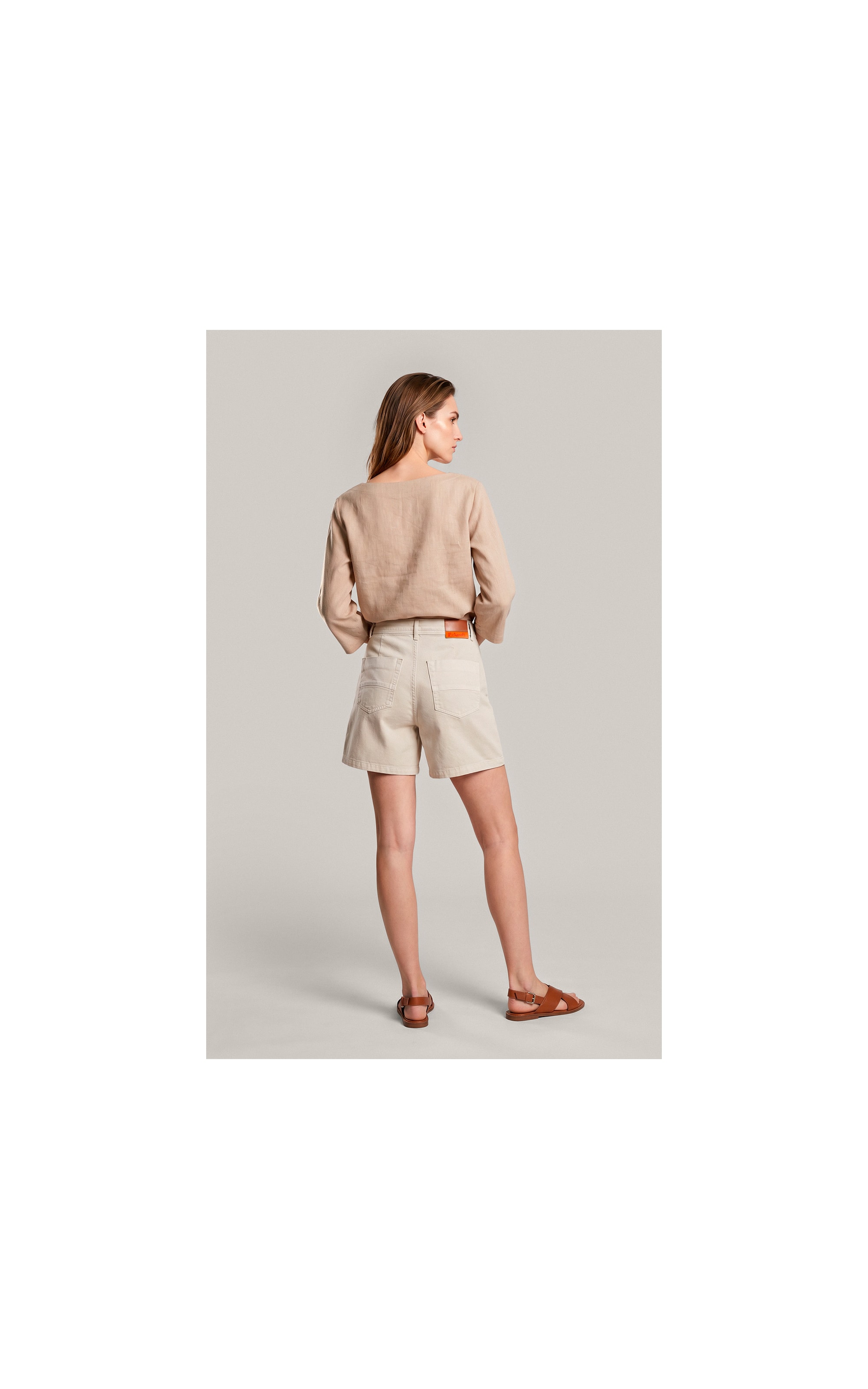 Blusa Amalia Puro Linho Caqui