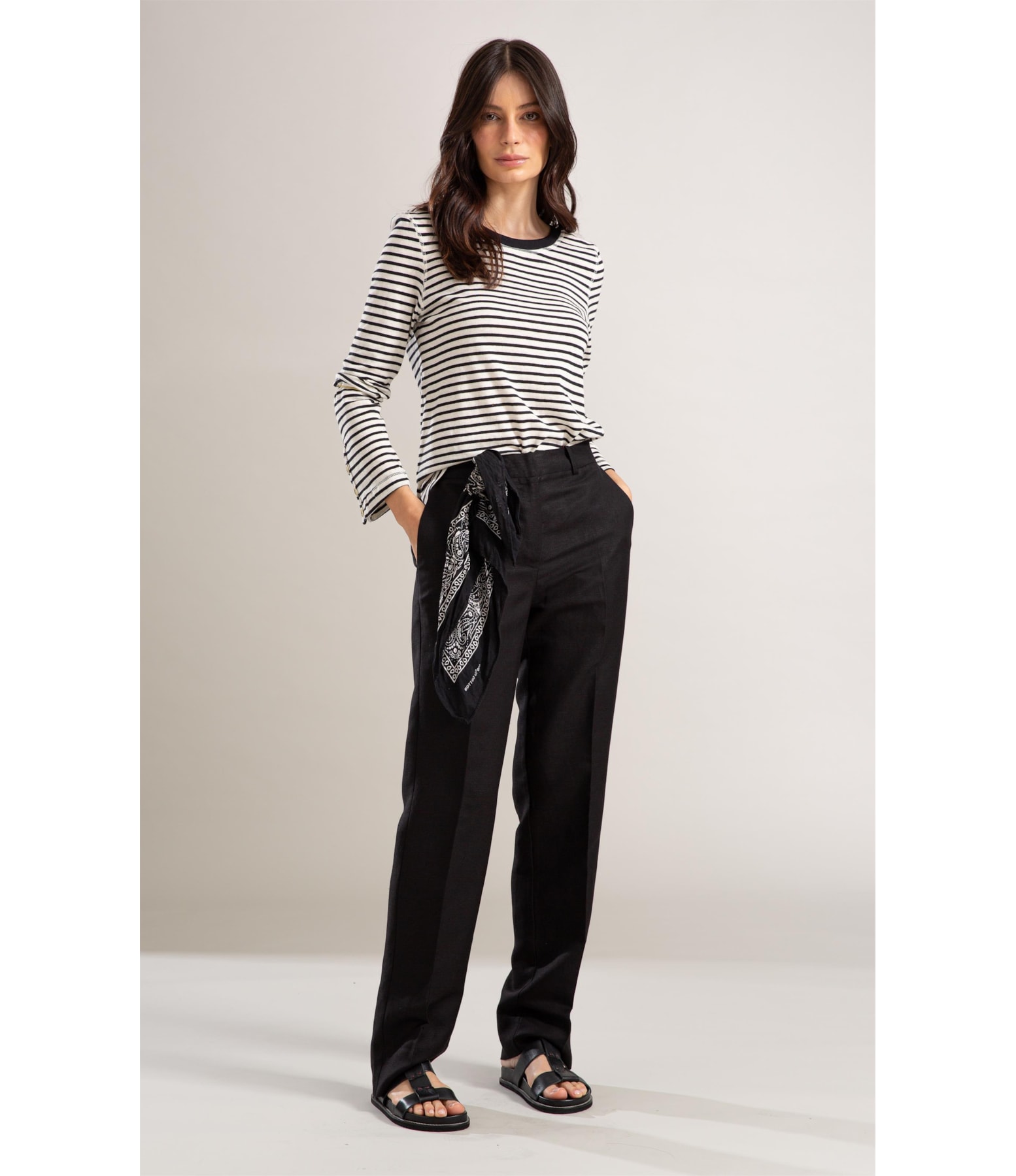 Blusa Amis Listrada Ml Preto