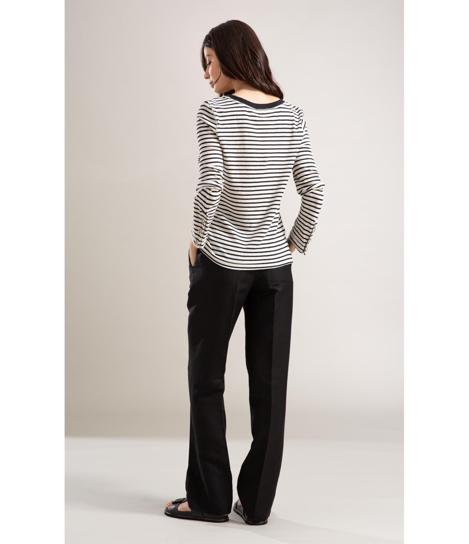 Blusa Amis Listrada Ml Preto